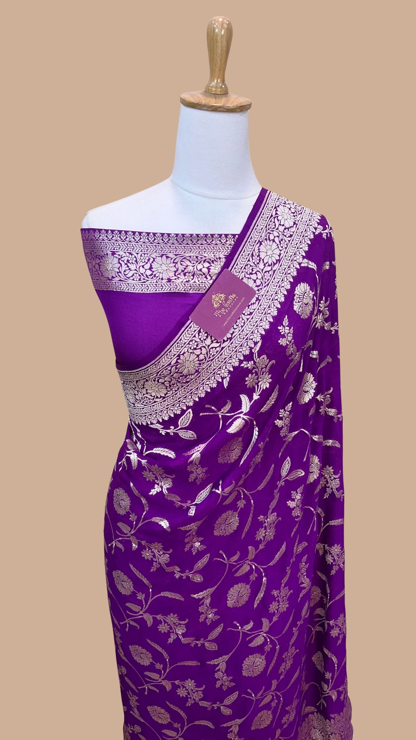 Khaddi Georgette Handloom Banarasi Saree