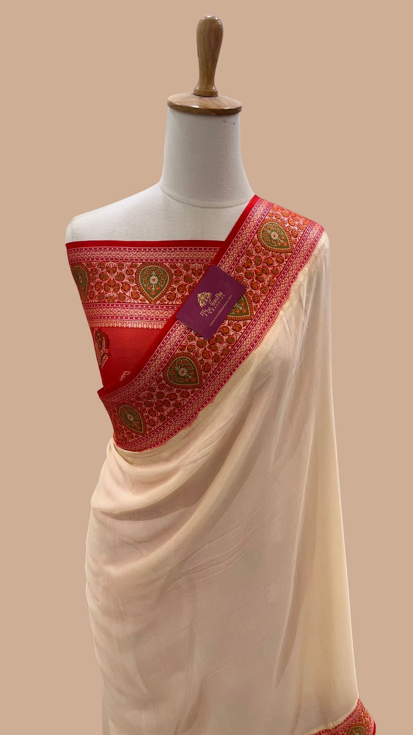 Pure Khaddi Chiffon Banarasi Saree