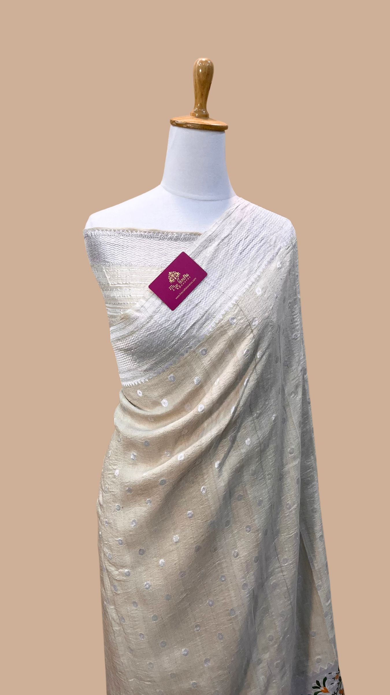 Tussar Georgette Handloom Banarasi Saree - Meenakari