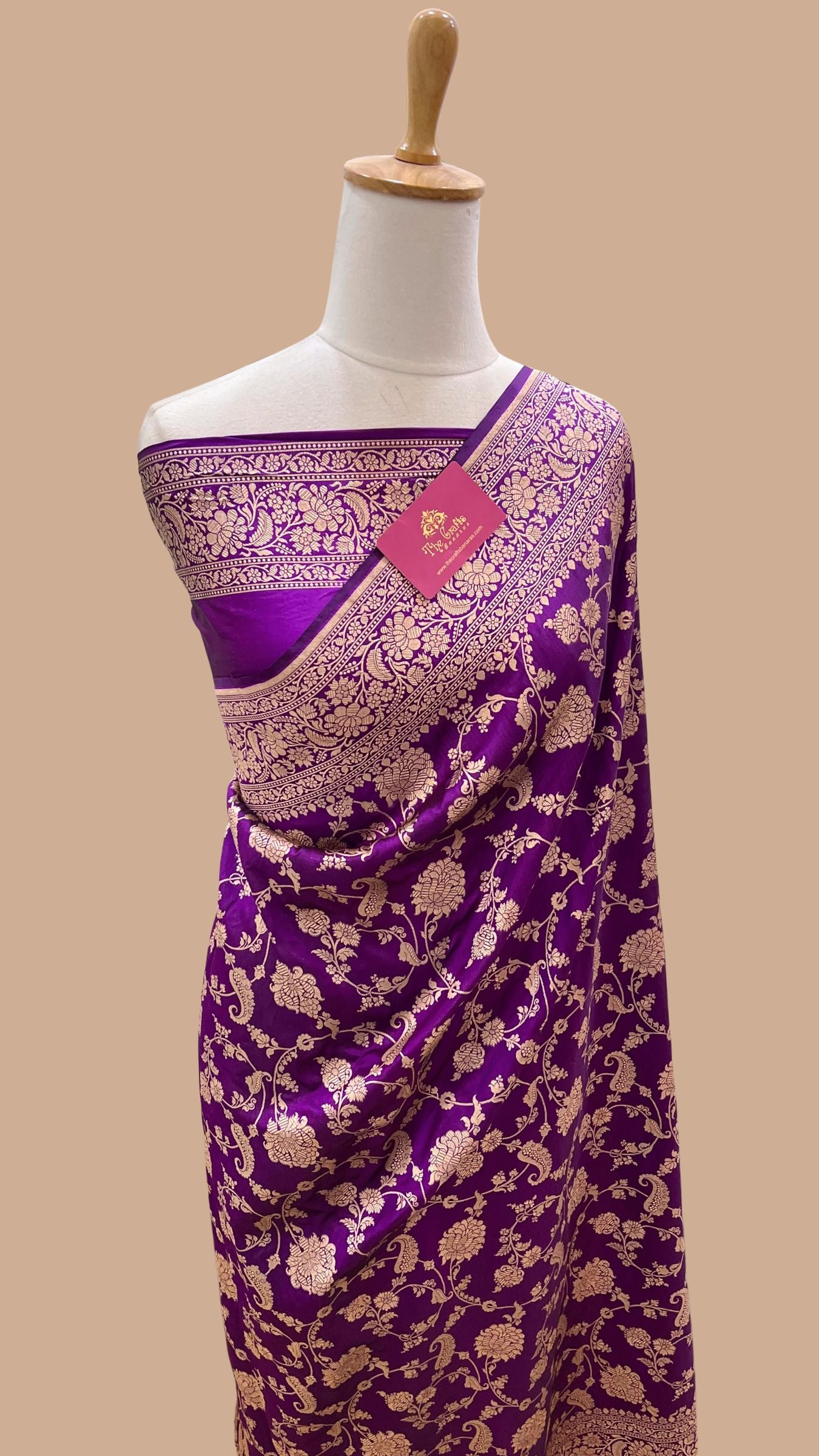 Pure Katan Silk Handloom Banarasi Saree - Jaal work