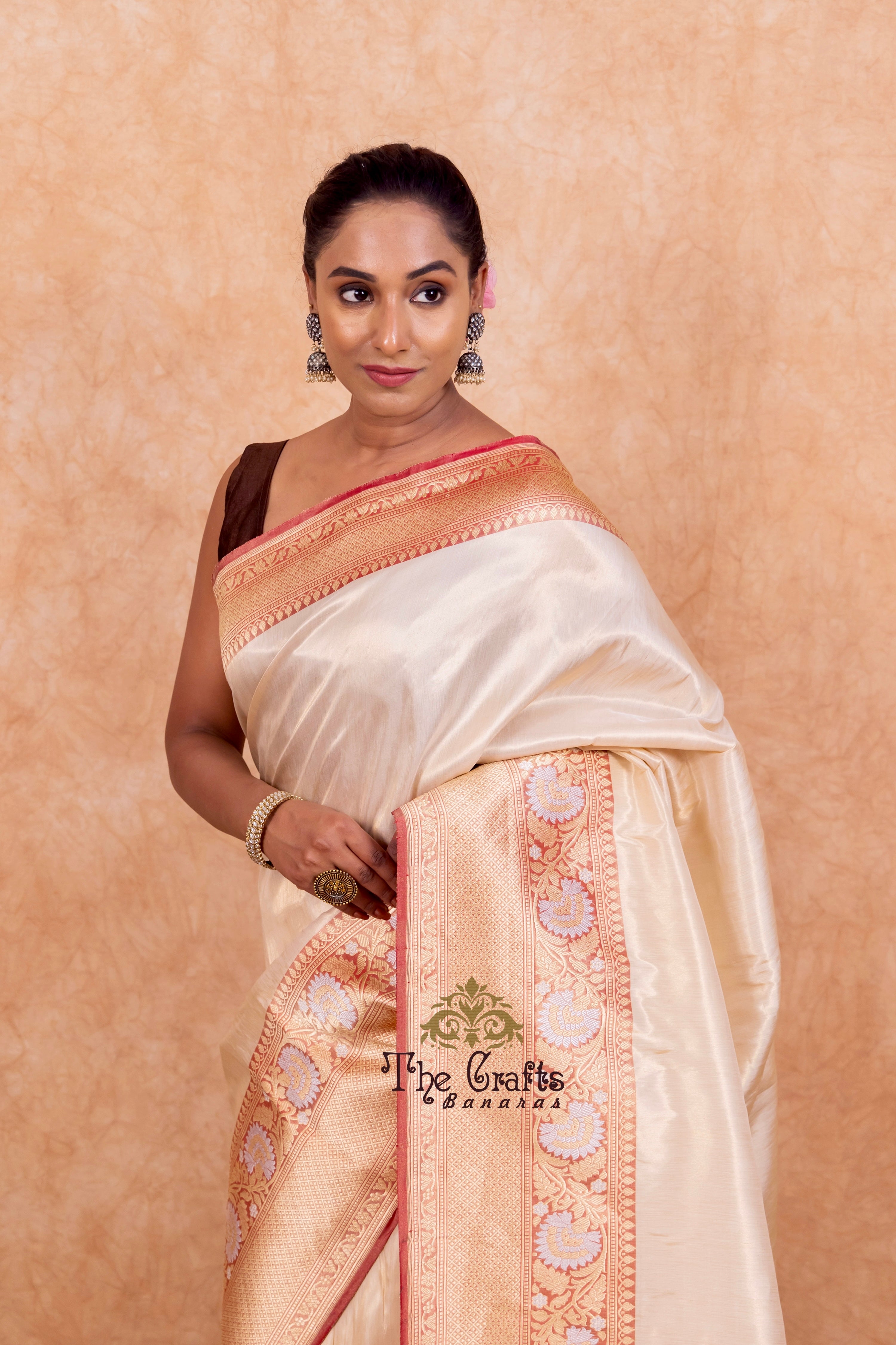 Pure Tissue Silk Handloom Banarasi Saree with kadhua sona roopa border