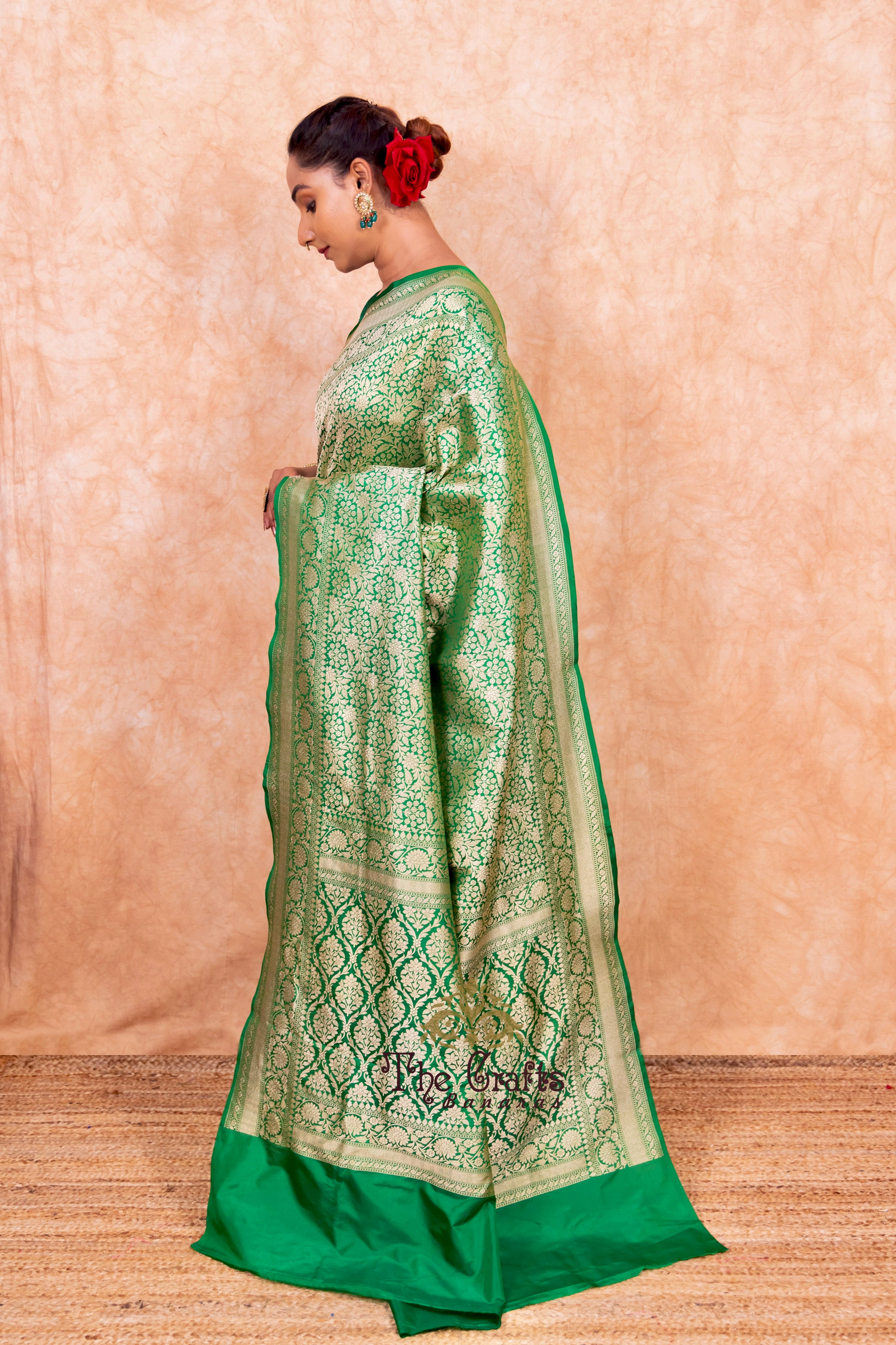 Pure Katan Silk Handloom Banarasi Saree - Tanchui Brocade Meena