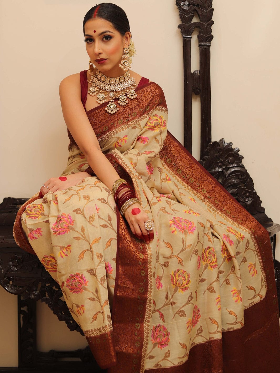 Pure Khaddi Chiffon Banarasi Saree