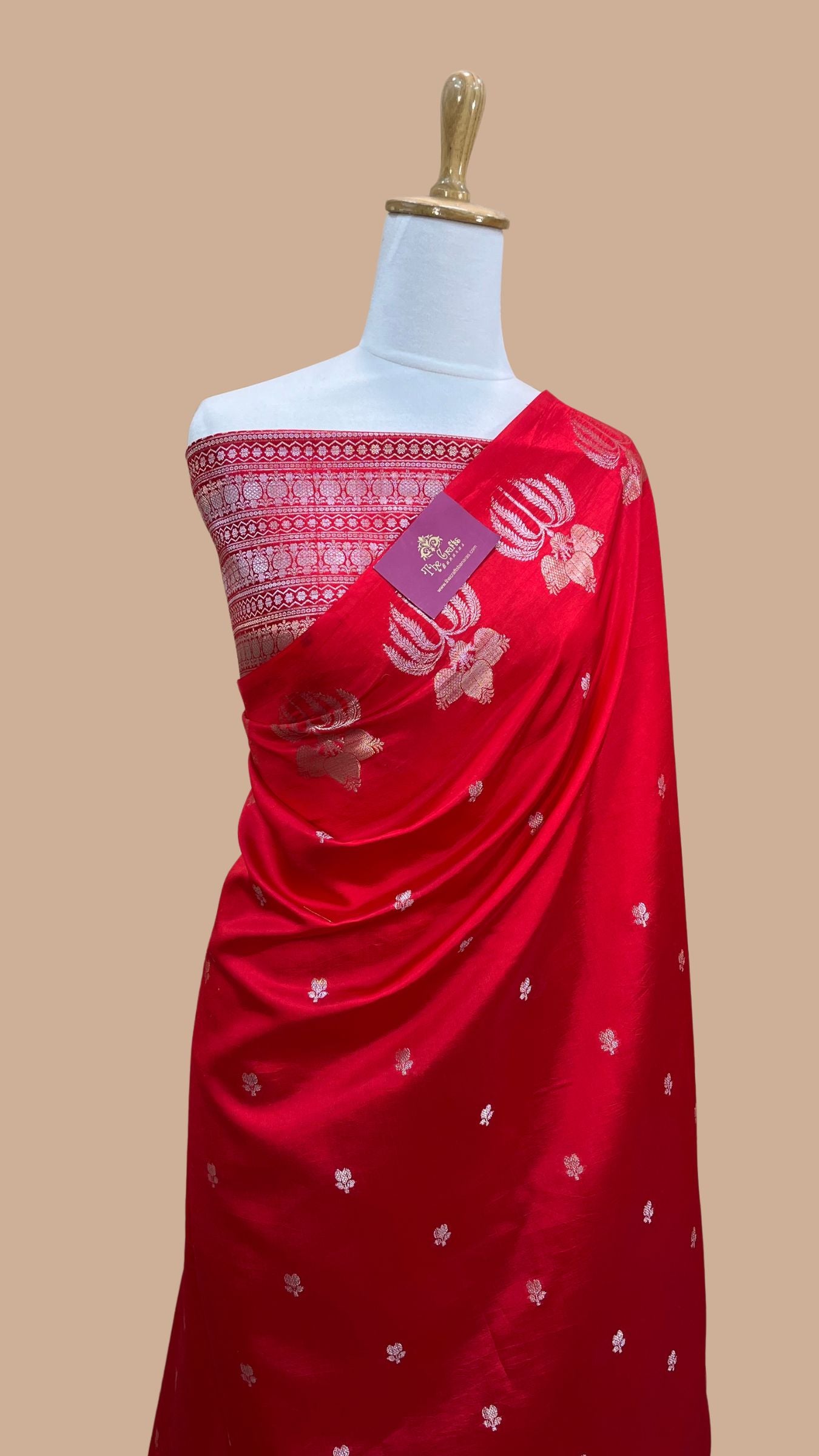 Pure Raw Mango Silk Handloom Banarasi Saree