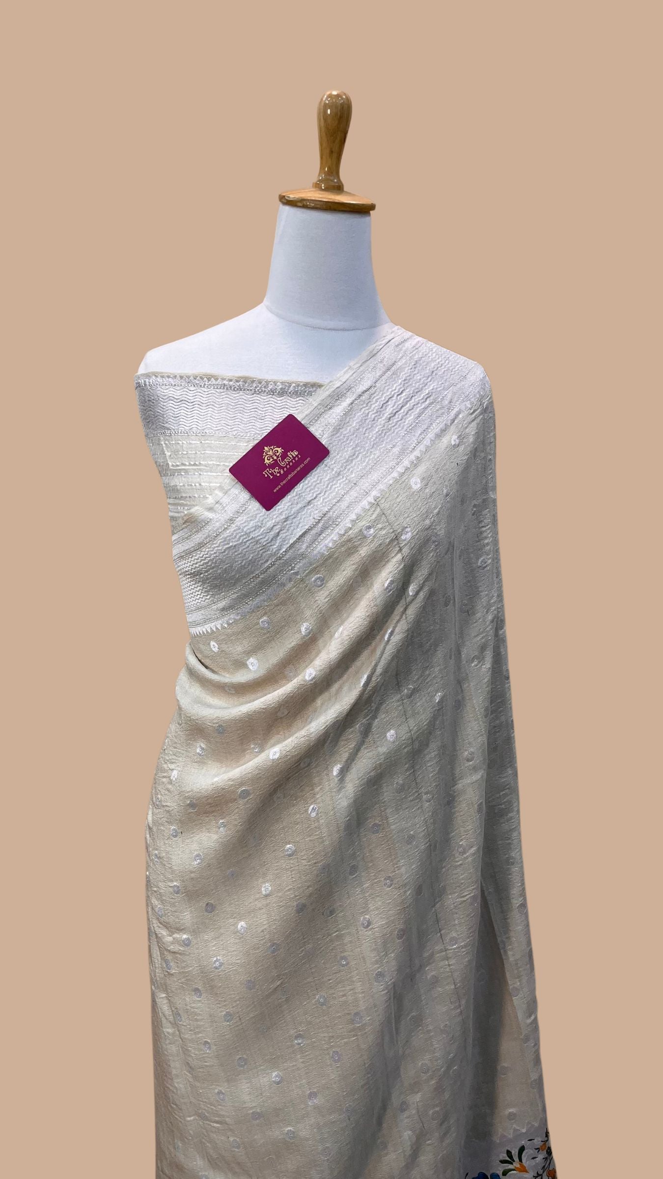 Tussar Georgette Handloom Banarasi Saree - Meenakari