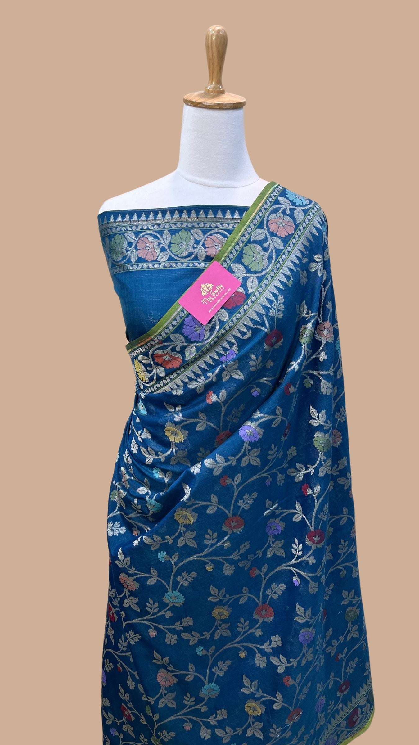 Pure Ektara Cotton Jamdani Banarasi Saree - Tilfi