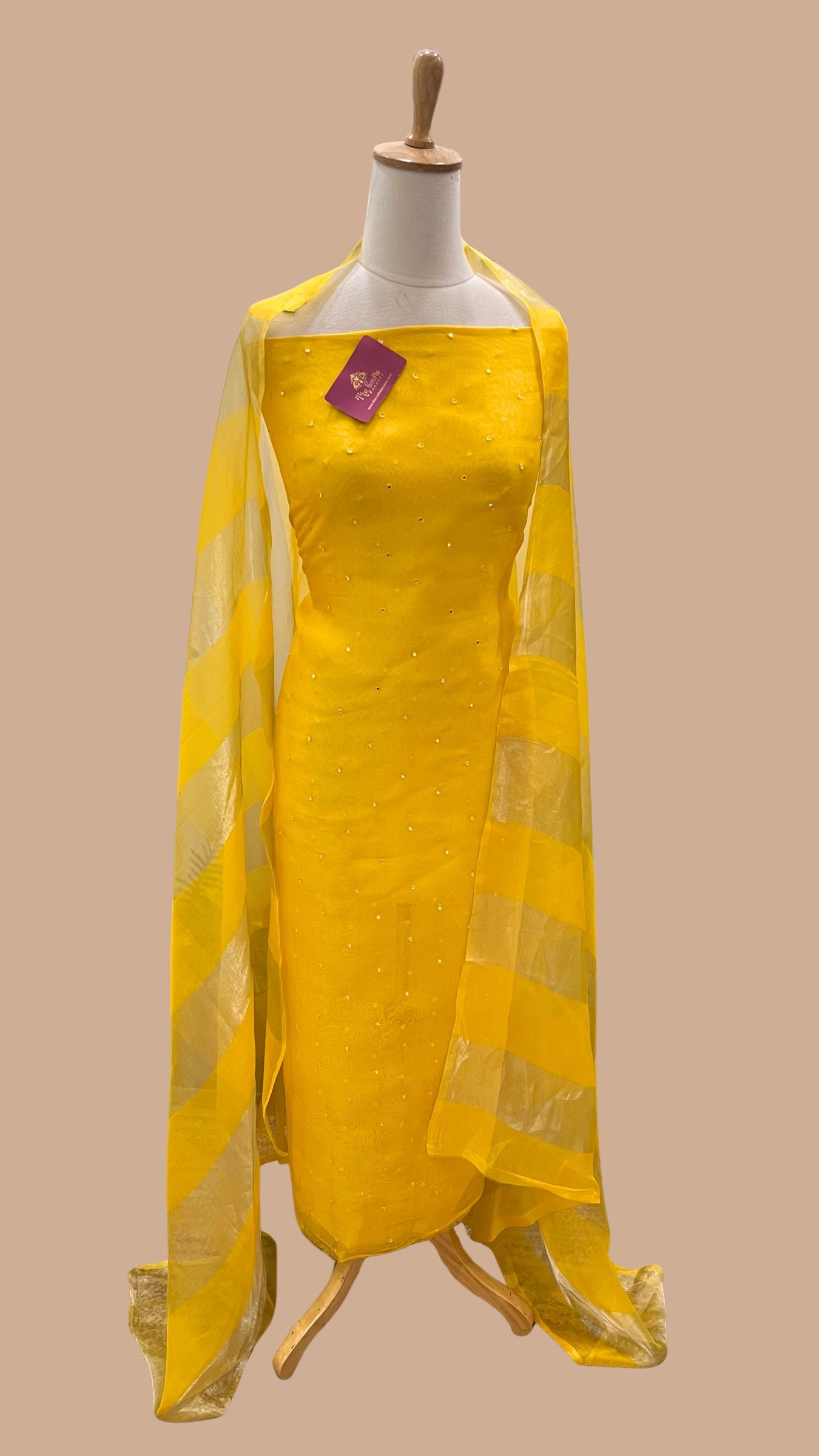 Pure Organza Silk Banarasi Dress Material