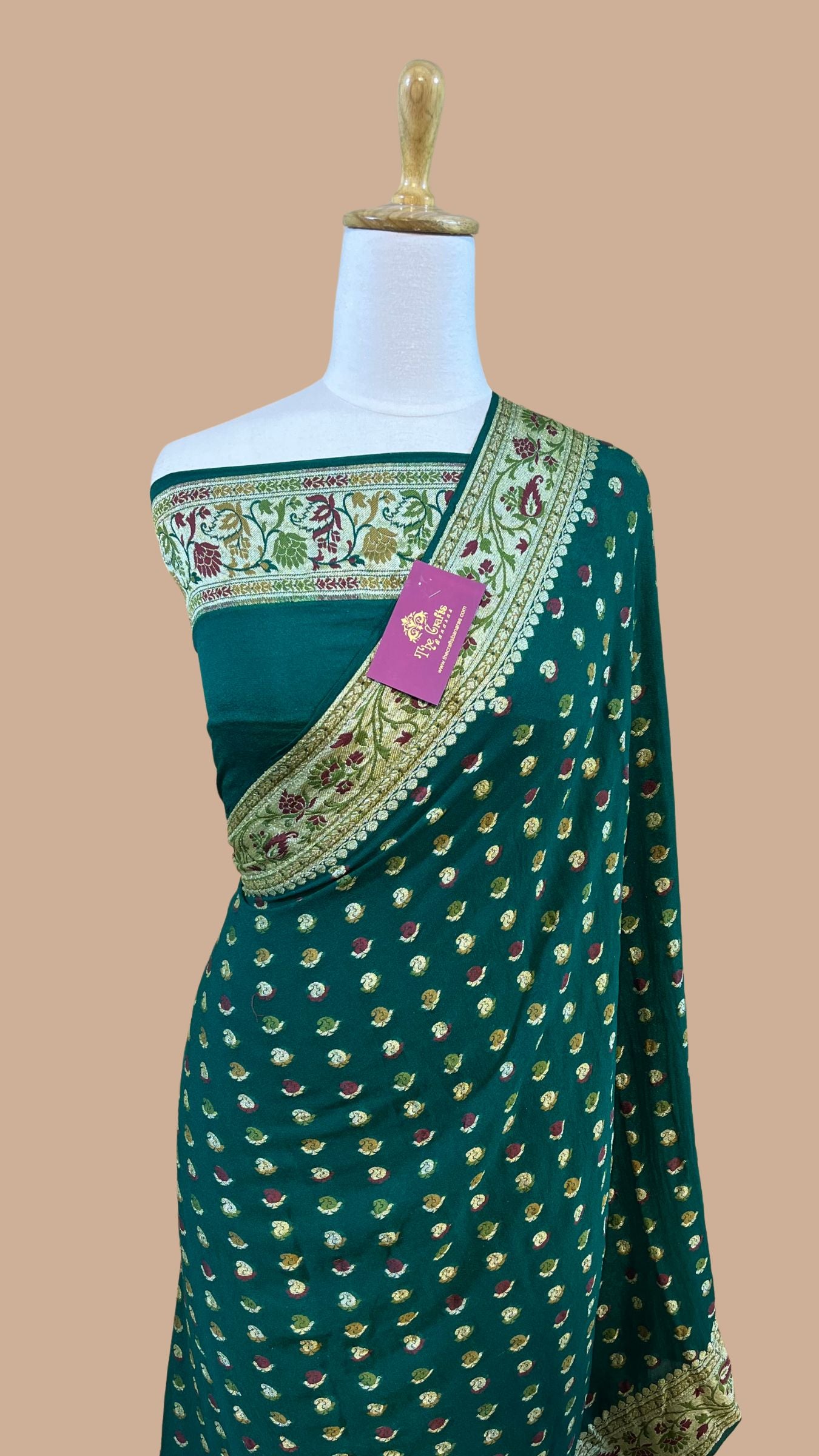 Pure Khaddi Chiffon Banarasi Saree