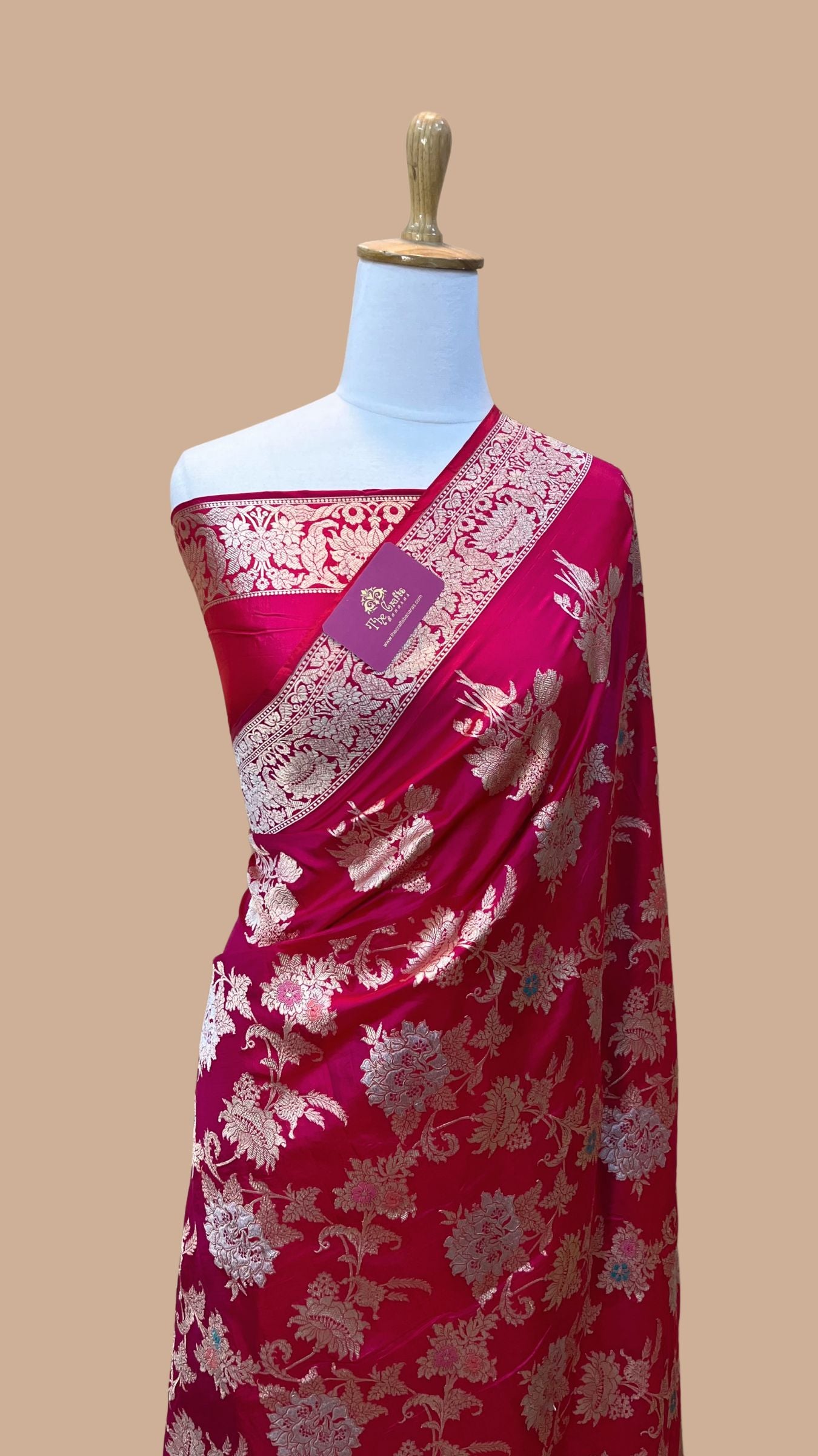 Pure Katan Silk Handloom Banarasi Saree - All over Meenakari Jaal work