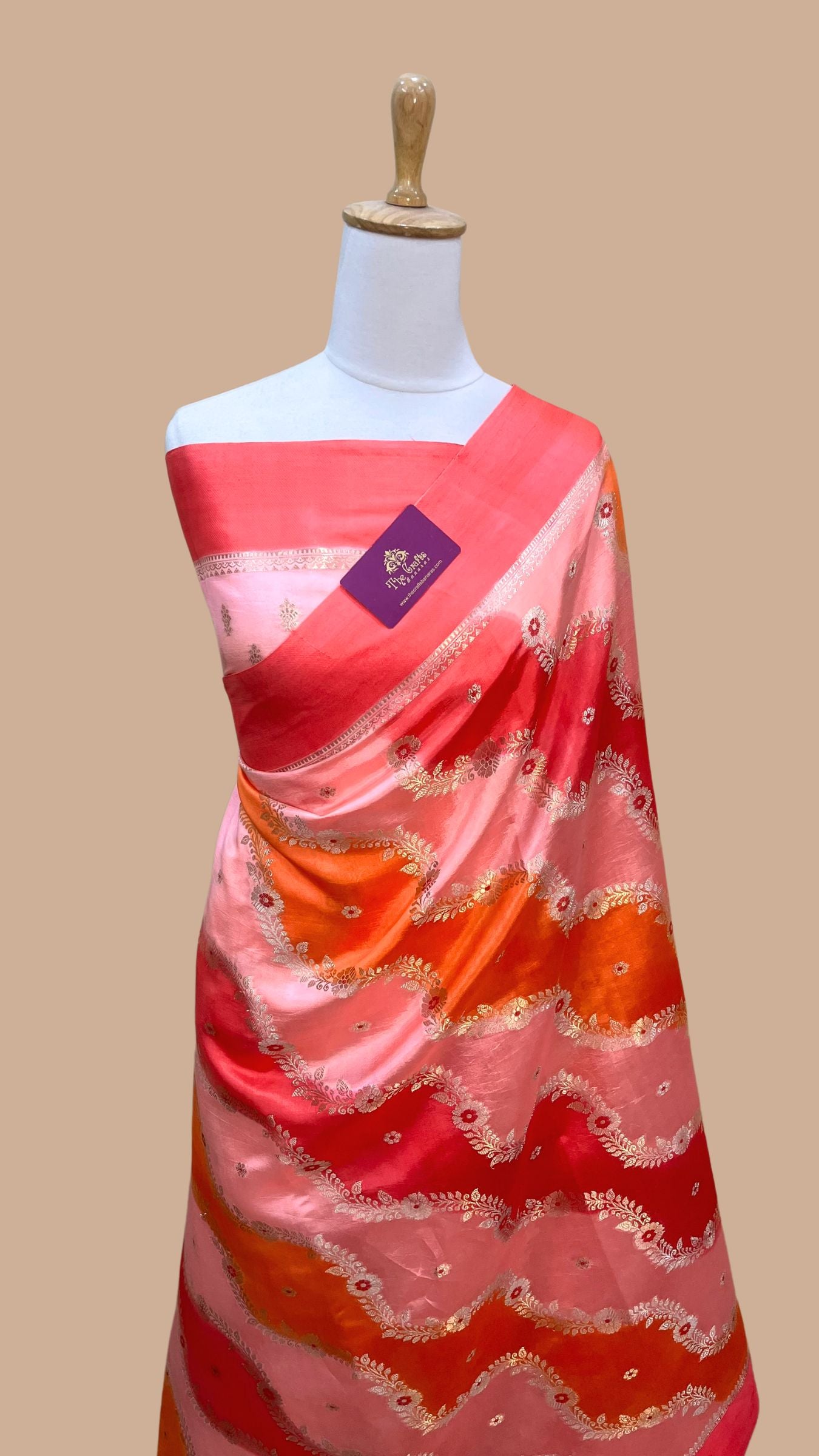 Pure  Mango Silk Handloom Banarasi Saree