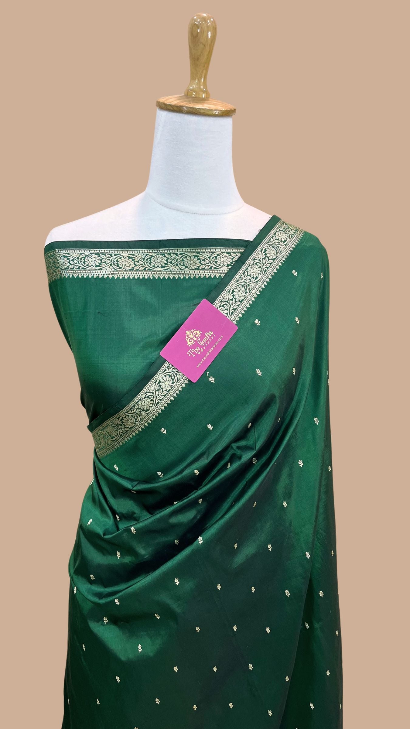 Pure Katan Silk Handloom Banarasi Saree - Chunri Buti