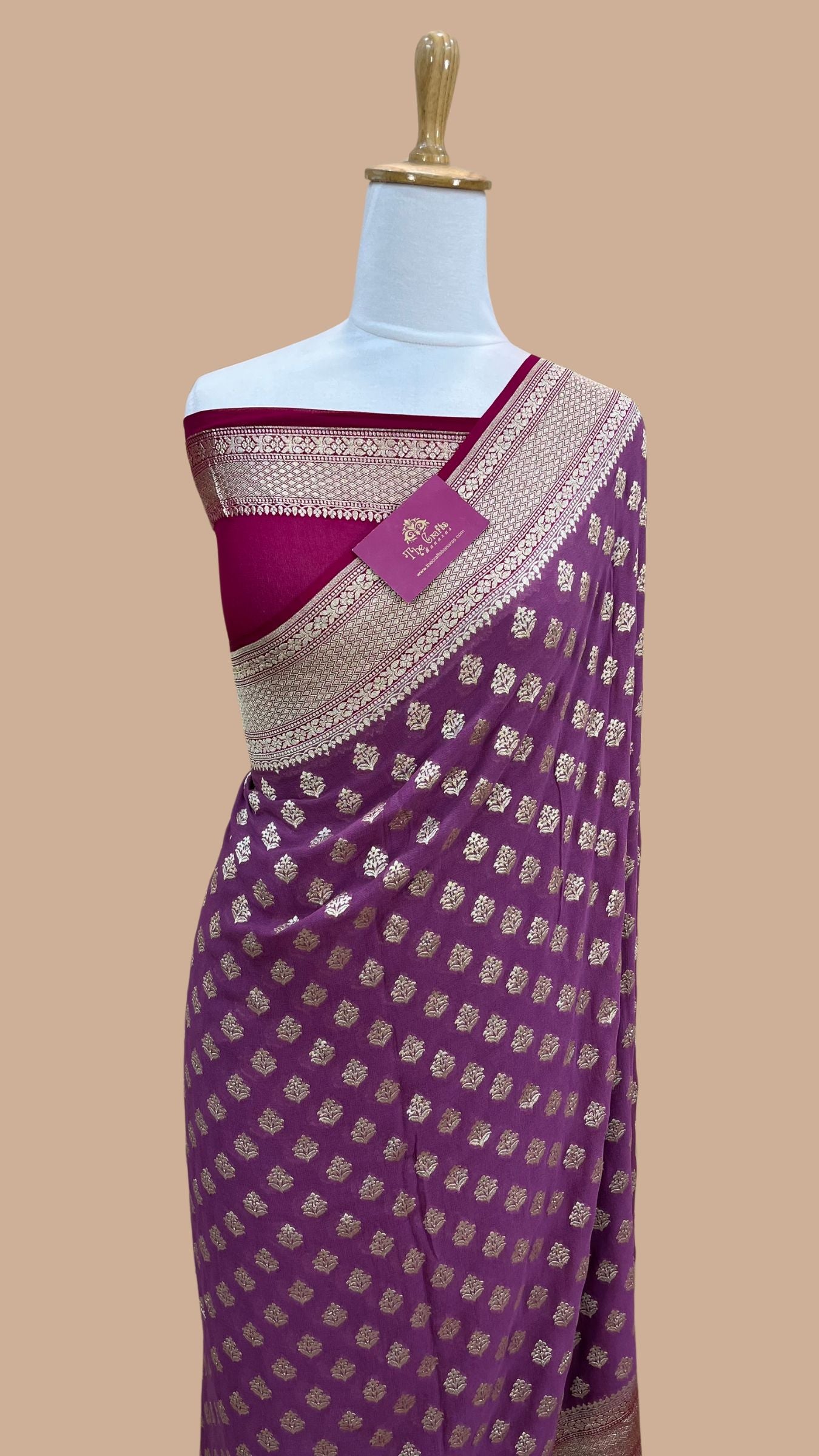 Khaddi Georgette Banarasi Saree - Water Zari