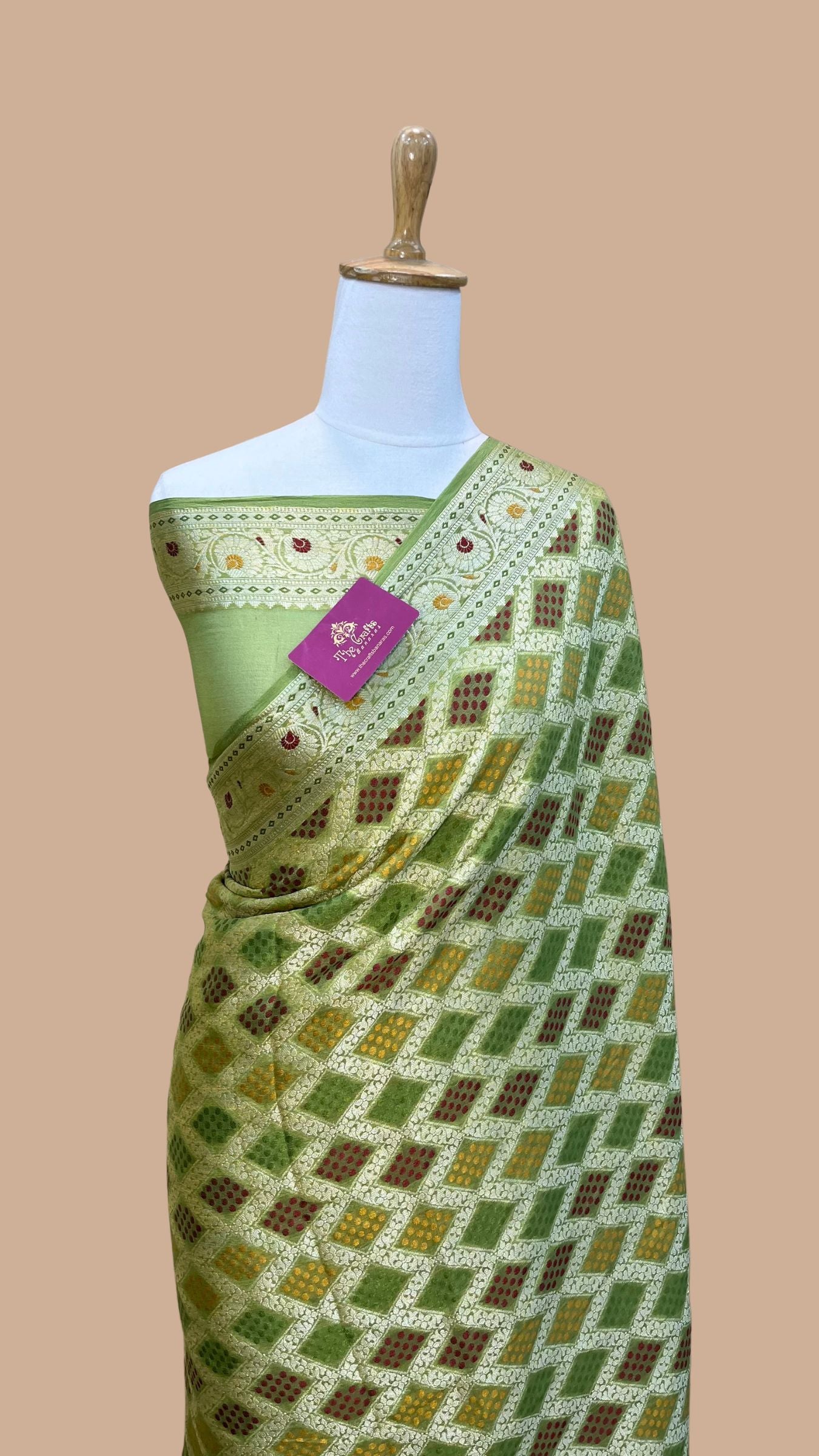 Pure Khaddi Chiffon Banarasi Saree