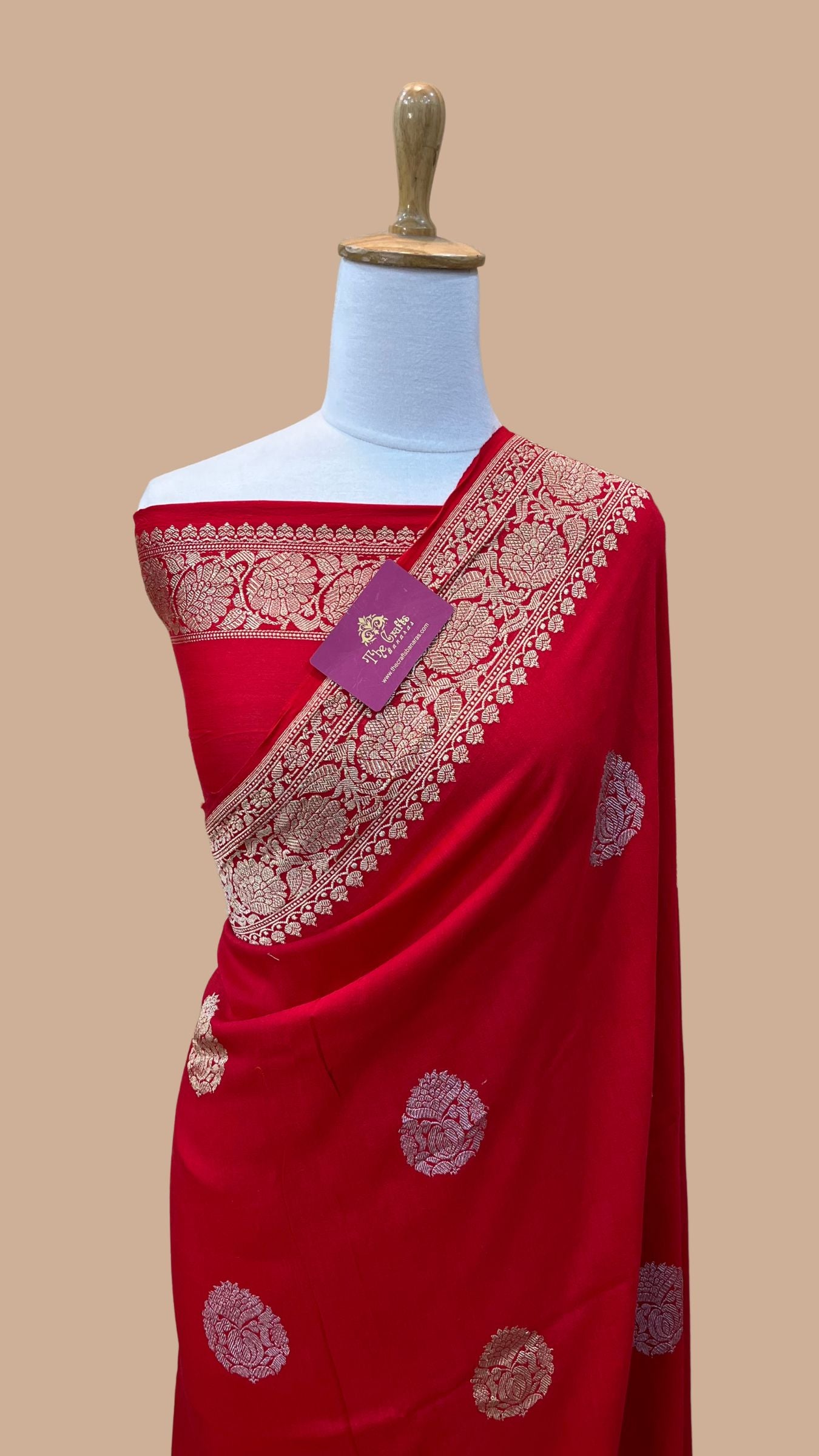 Pure Munga Silk Handloom Banarasi Saree - With Sona Rupa Kadhua Work