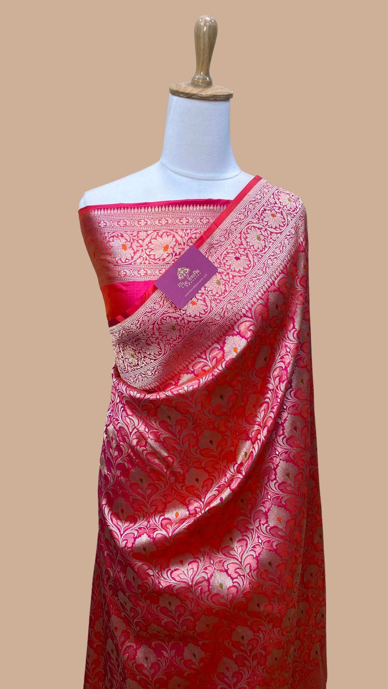 Pure Katan Silk Handloom Banarasi Saree - Tanchui Brocade Meena