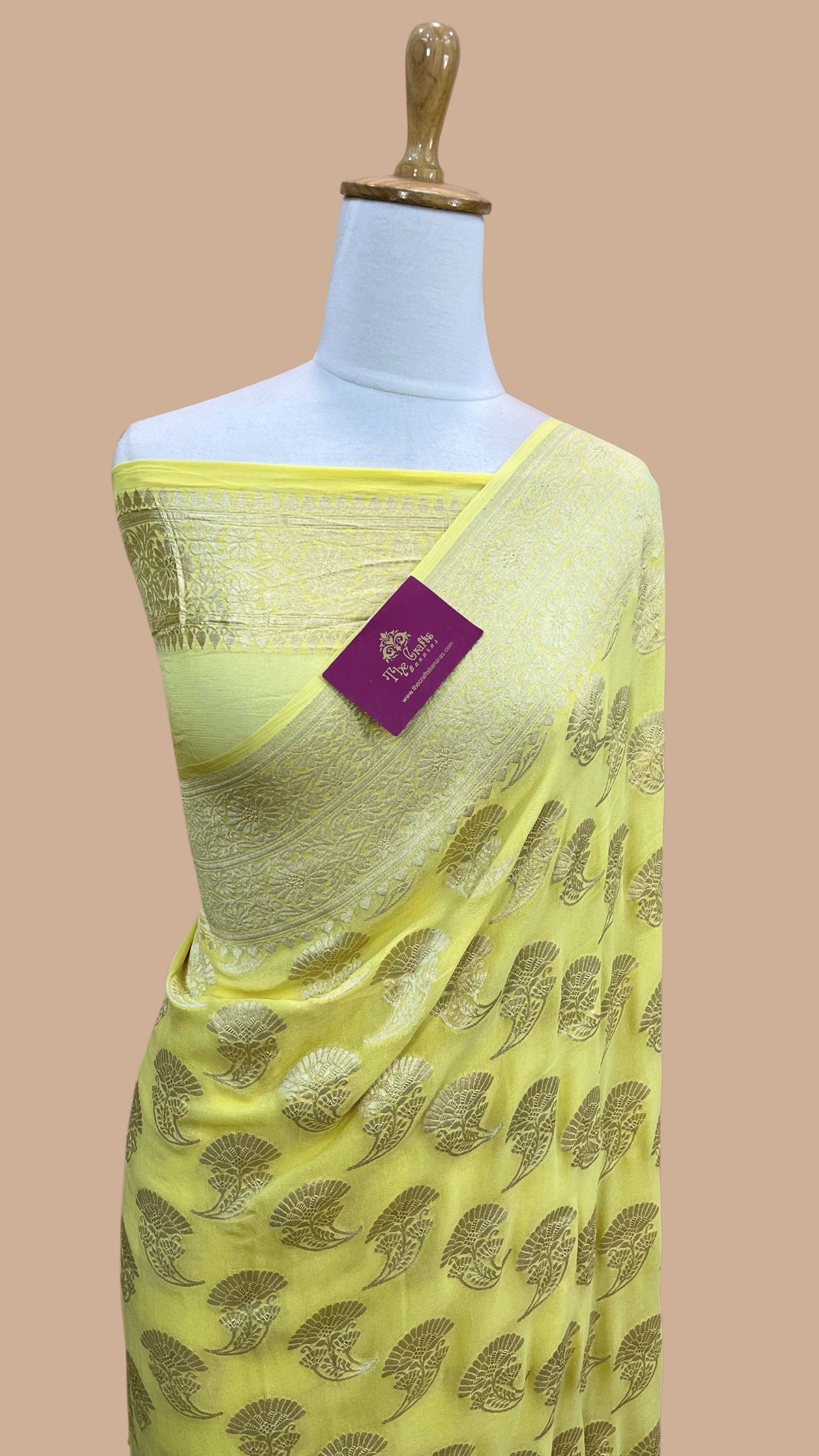 Khaddi Georgette Handloom Banarasi Saree