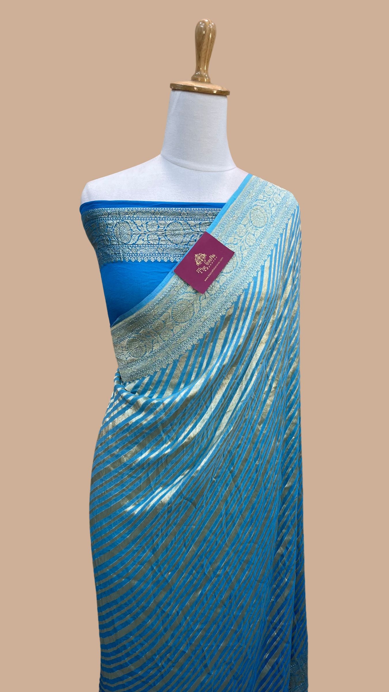 Khaddi Georgette Banarasi Saree - Water Zari