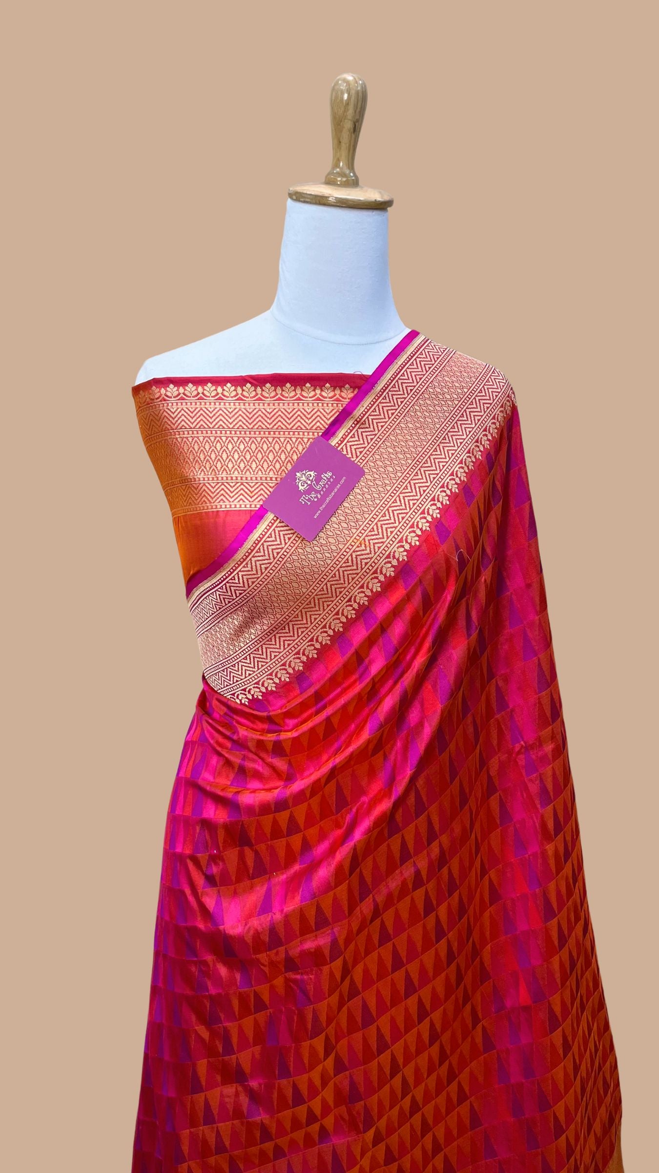 Multi Color Pure Katan Silk Handloom Banarasi Saree - with kadhua work