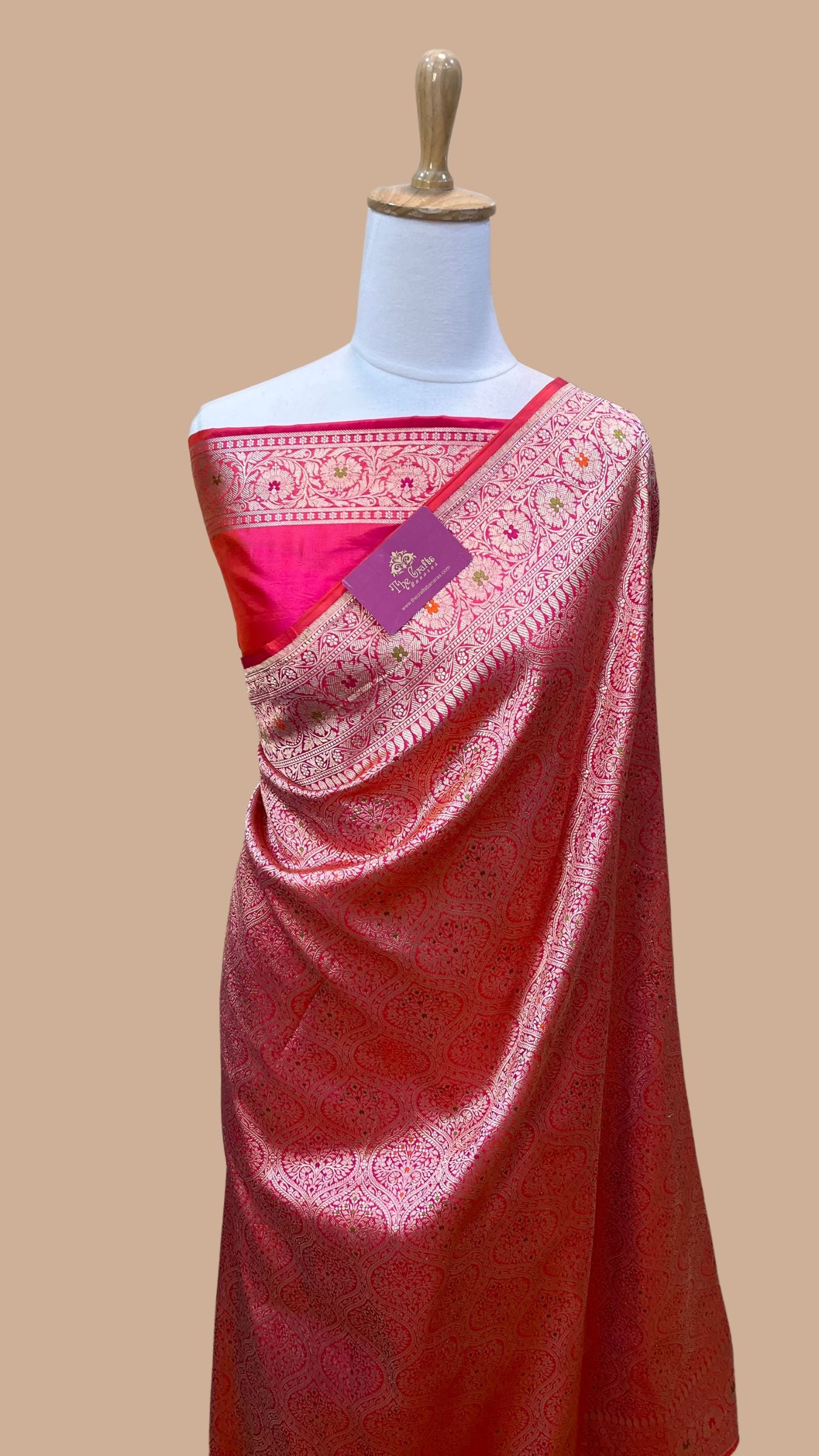 Pure Katan Silk Handloom Banarasi Saree - Tanchui Brocade Meena