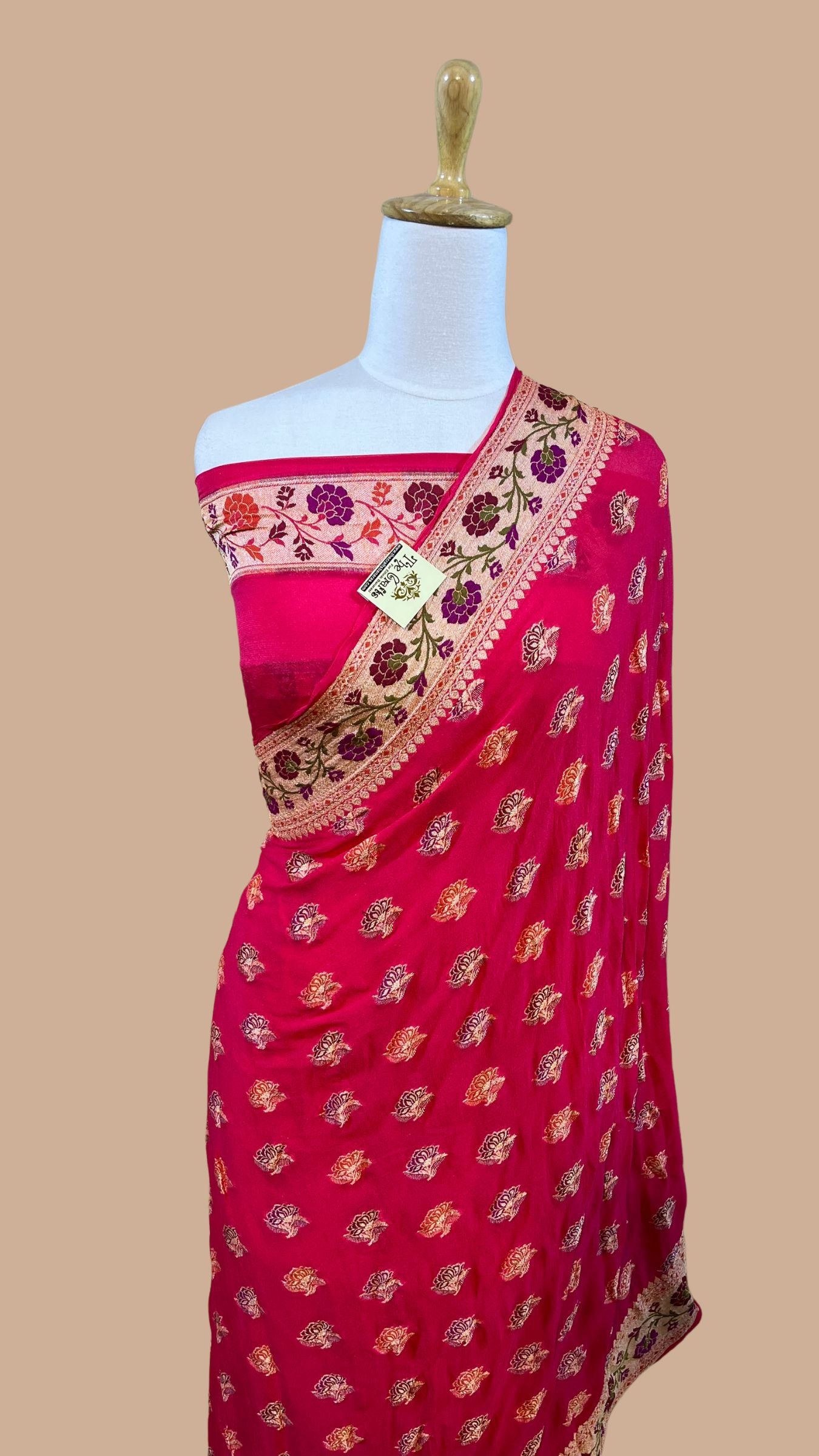 Pure Khaddi Chiffon Banarasi Saree