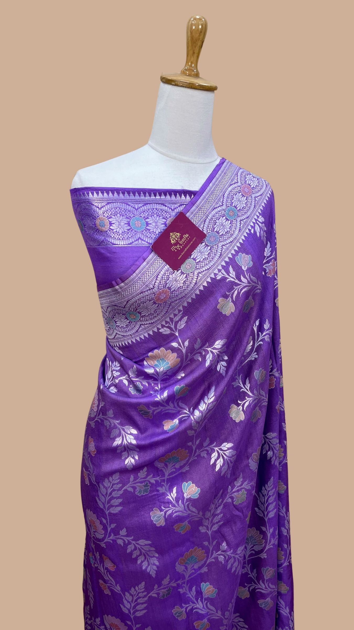 Tussar Georgette Handloom Banarasi Saree - Meenakari all over