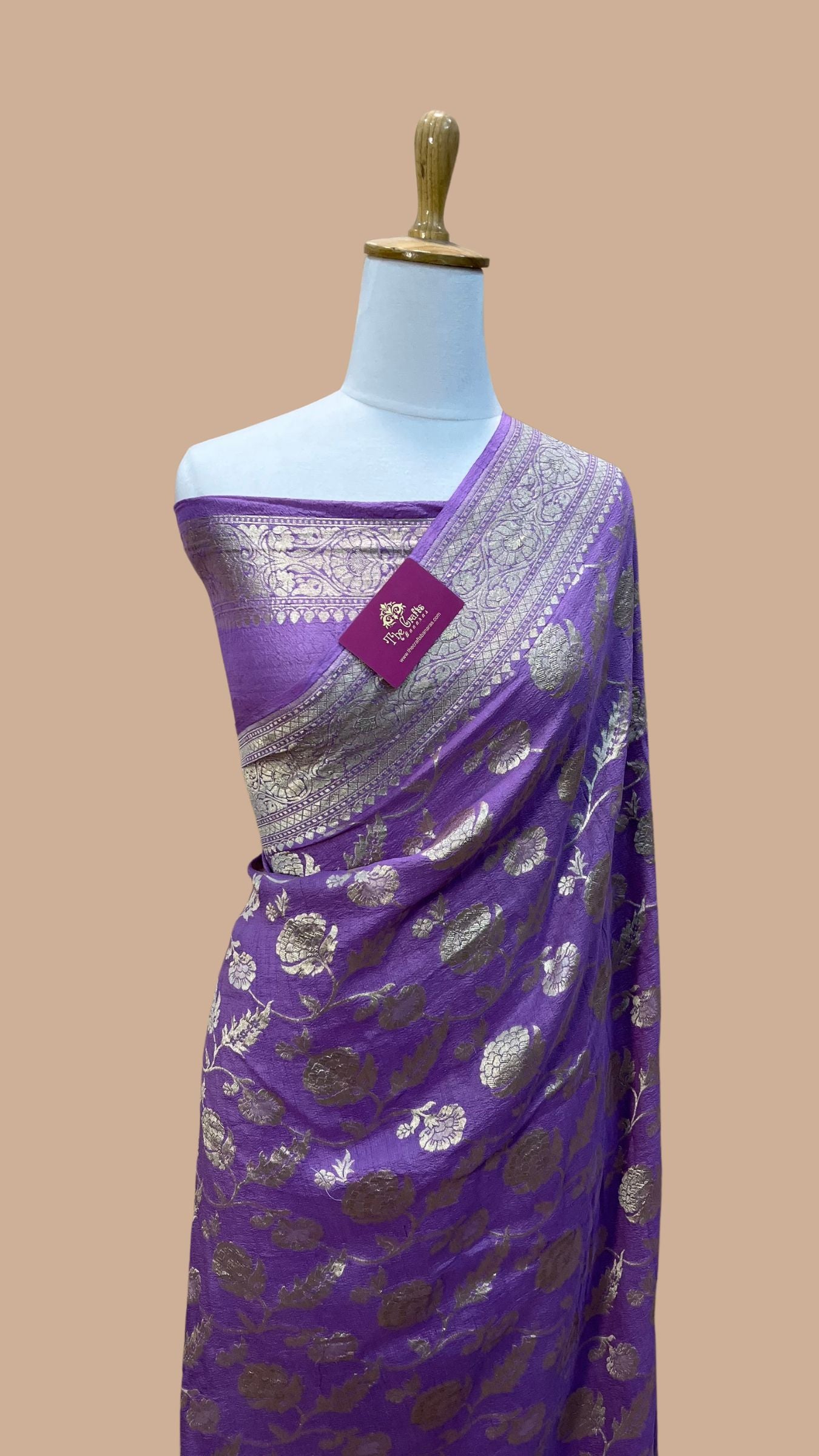 Tussar Georgette Handloom Banarasi Saree