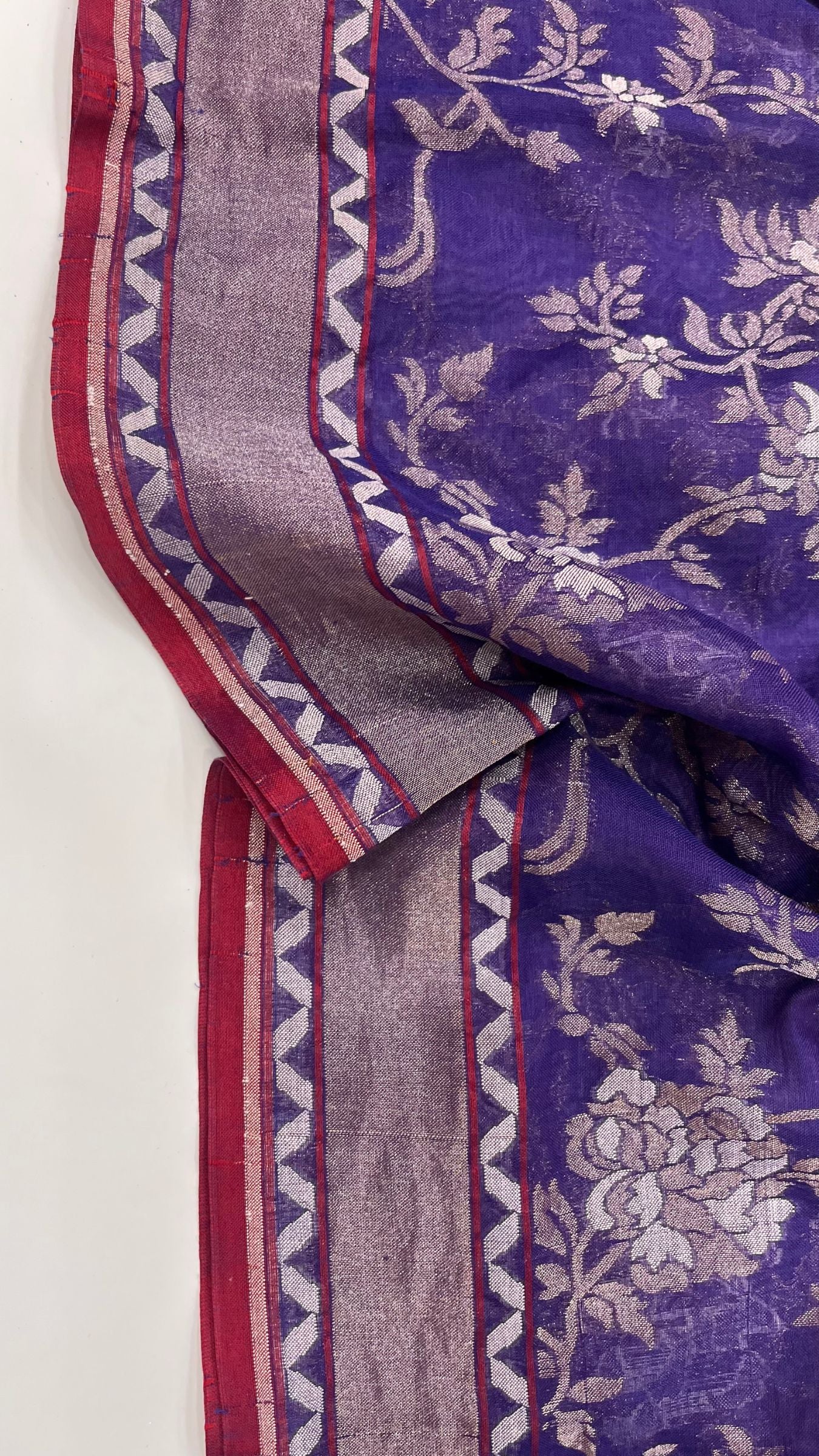 Pure Ektara Cotton Jamdani Banarasi Dress Material