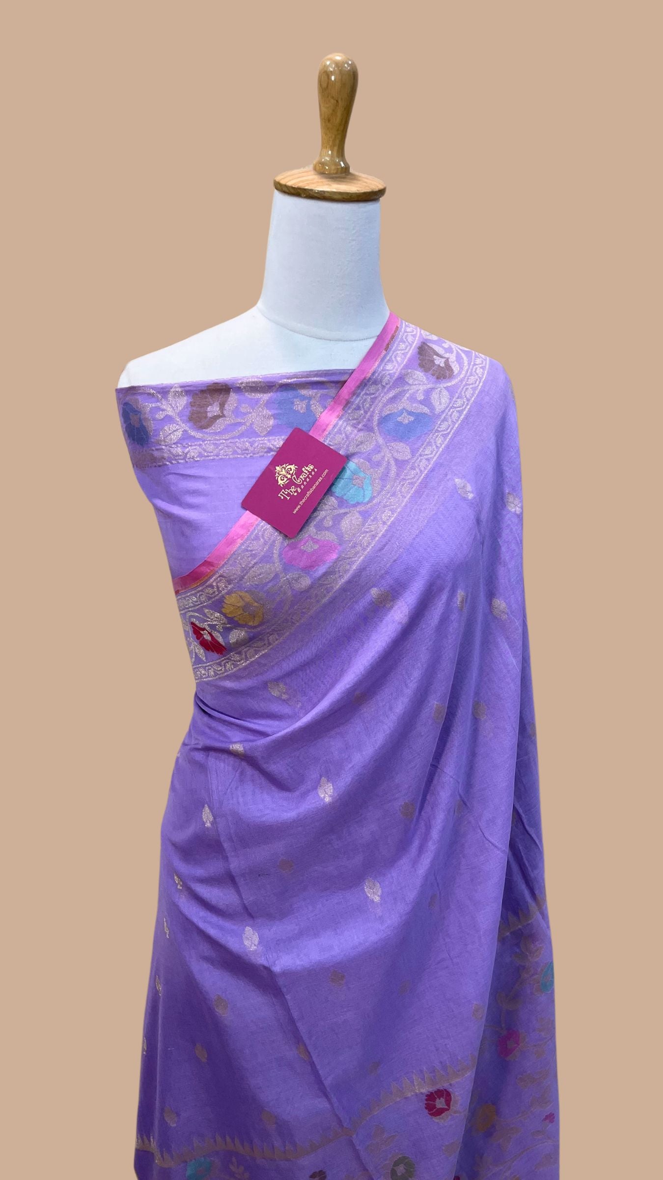 Pure Ektara Cotton Jamdani Banarasi Saree - Alfi