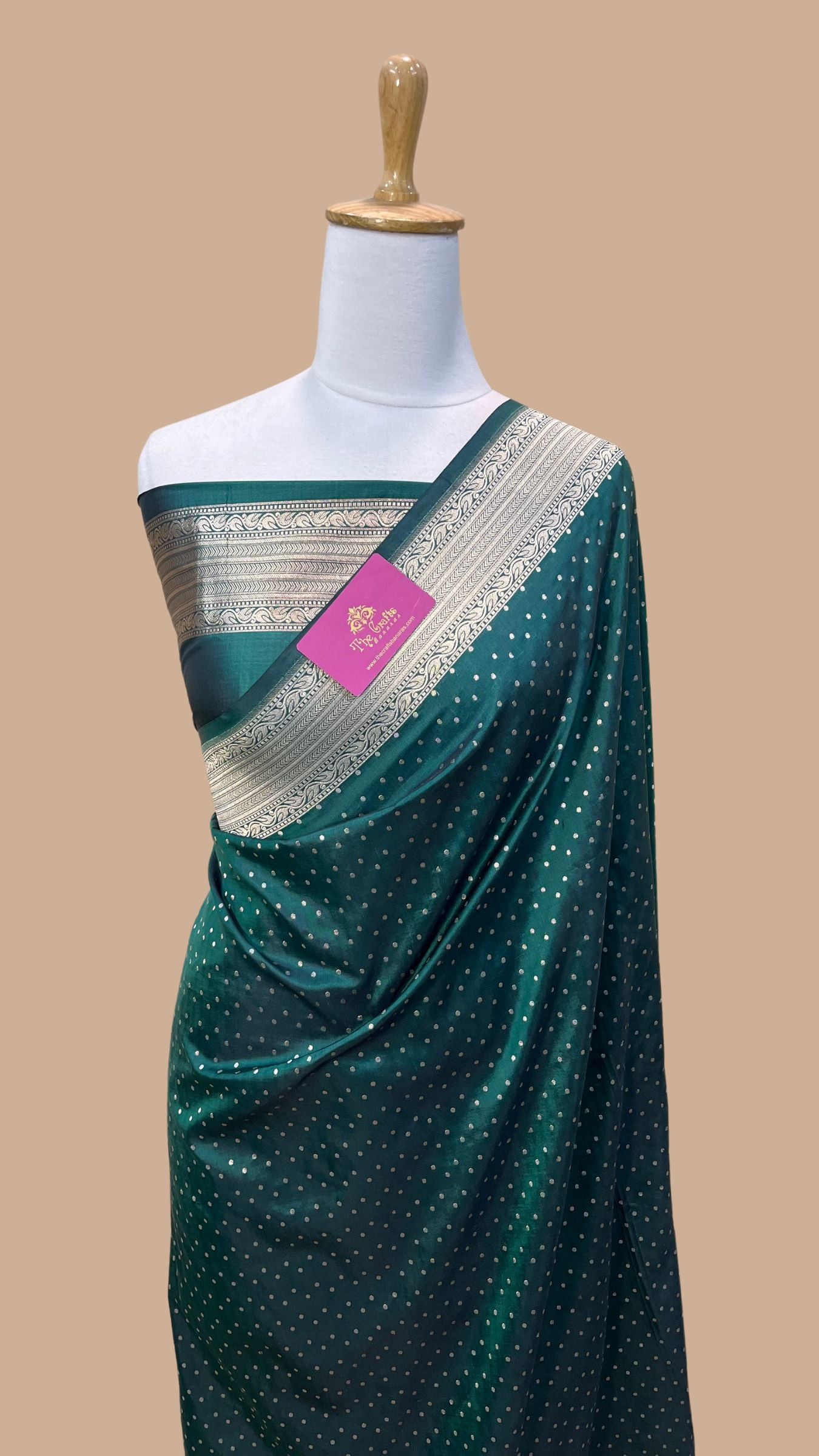 Pure Katan Silk Handloom Banarasi Saree - Chunri Buti