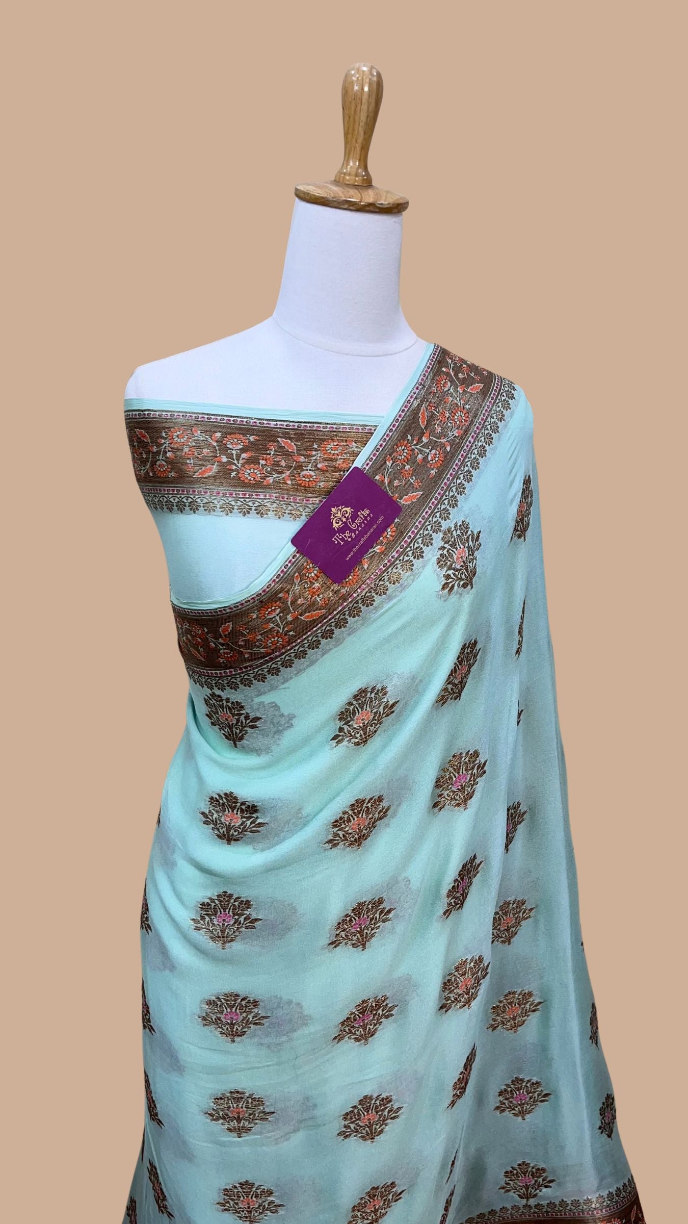 Pure Khaddi Chiffon Banarasi Saree