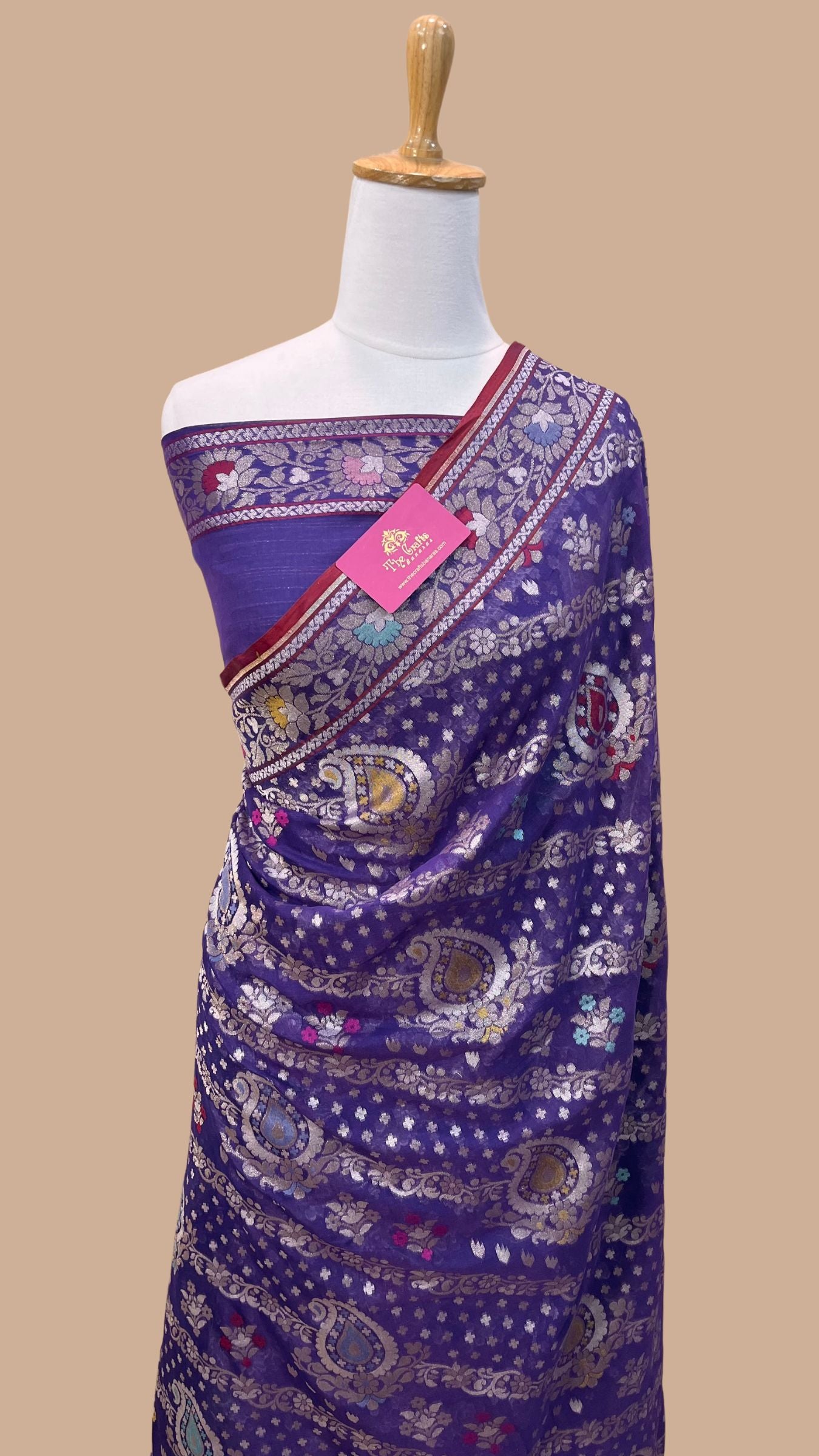 Pure Ektara Cotton Jamdani Banarasi Saree - Tilfi