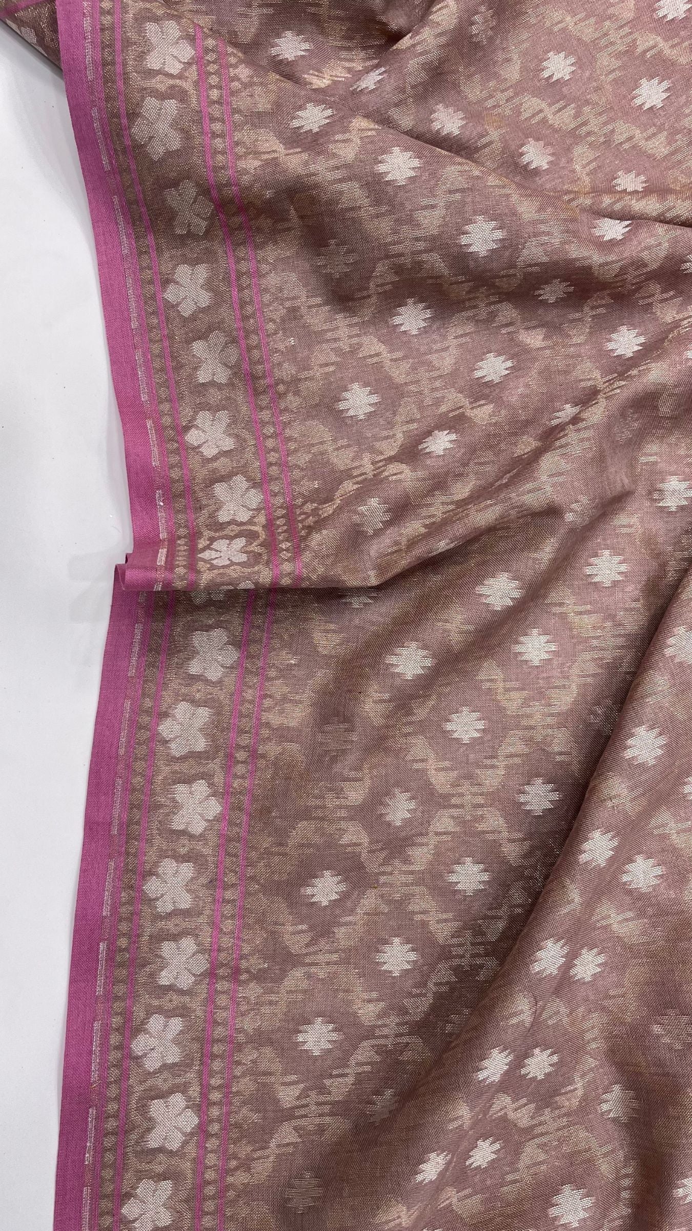 Pure Ektara Cotton Jamdani Banarasi Dress Material