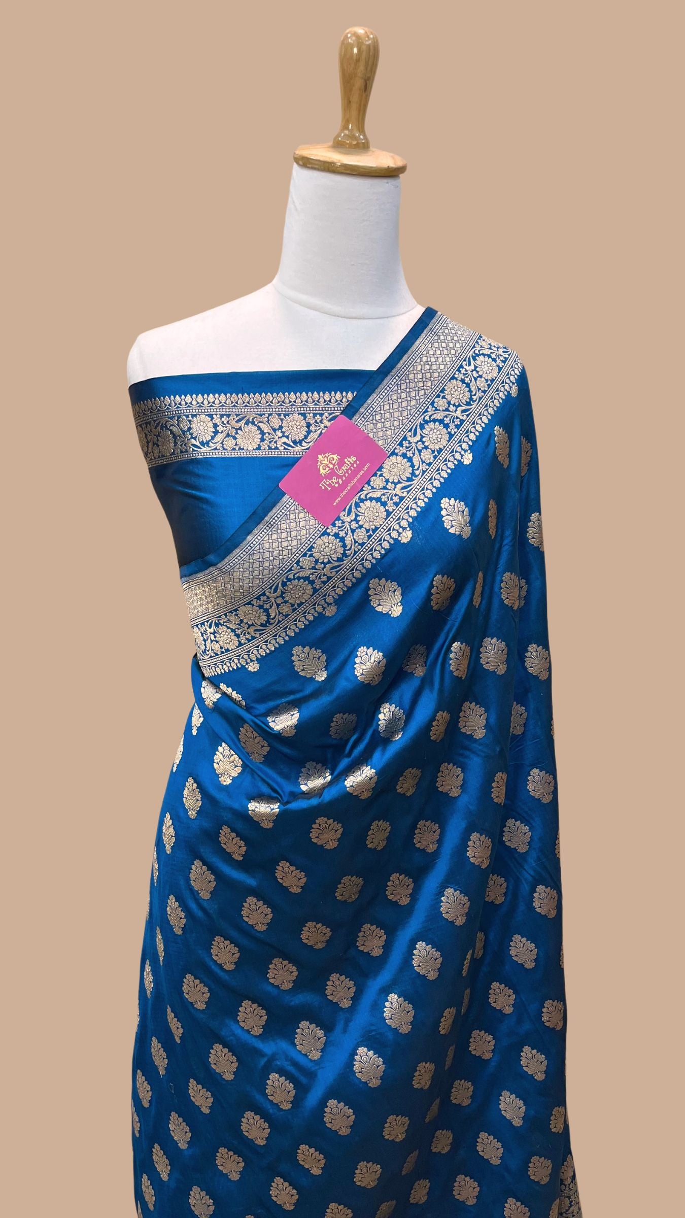 Pure Katan Silk Handloom Banarasi Saree - Jaal work