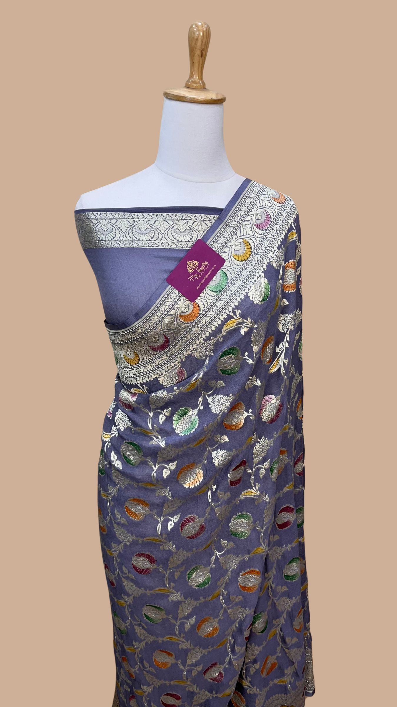 Khaddi Georgette Handloom Banarasi Saree