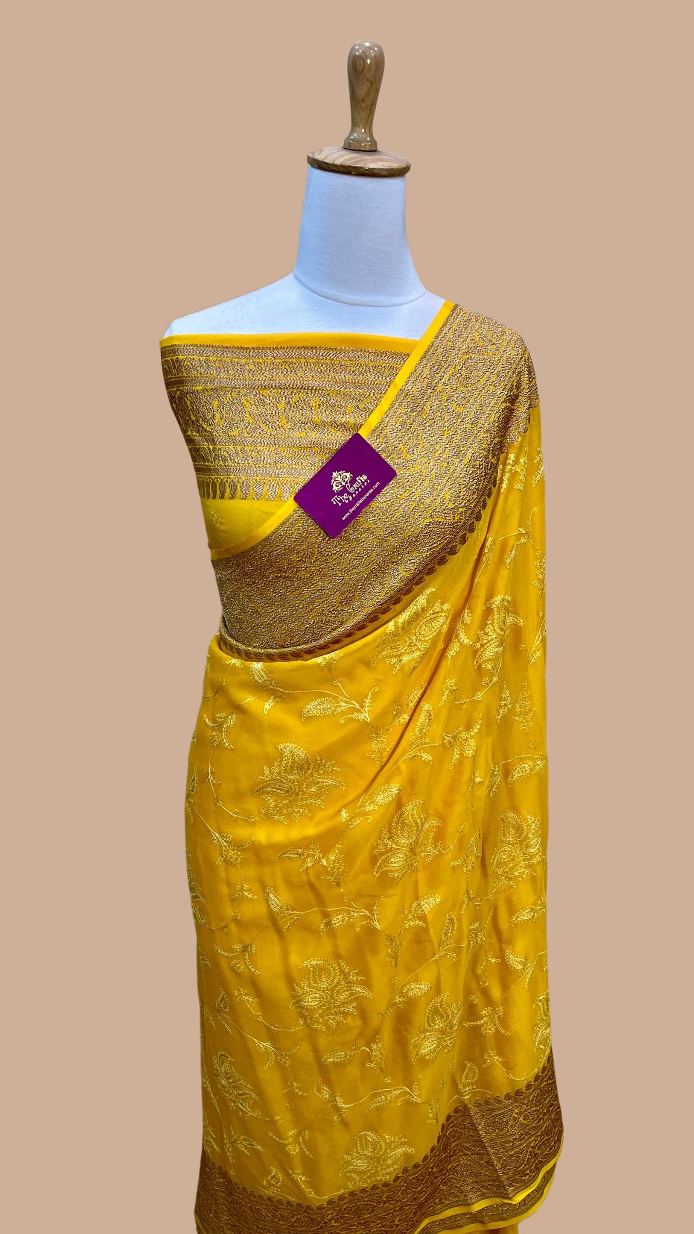 Pure Raw Mango Silk Banarasi Saree