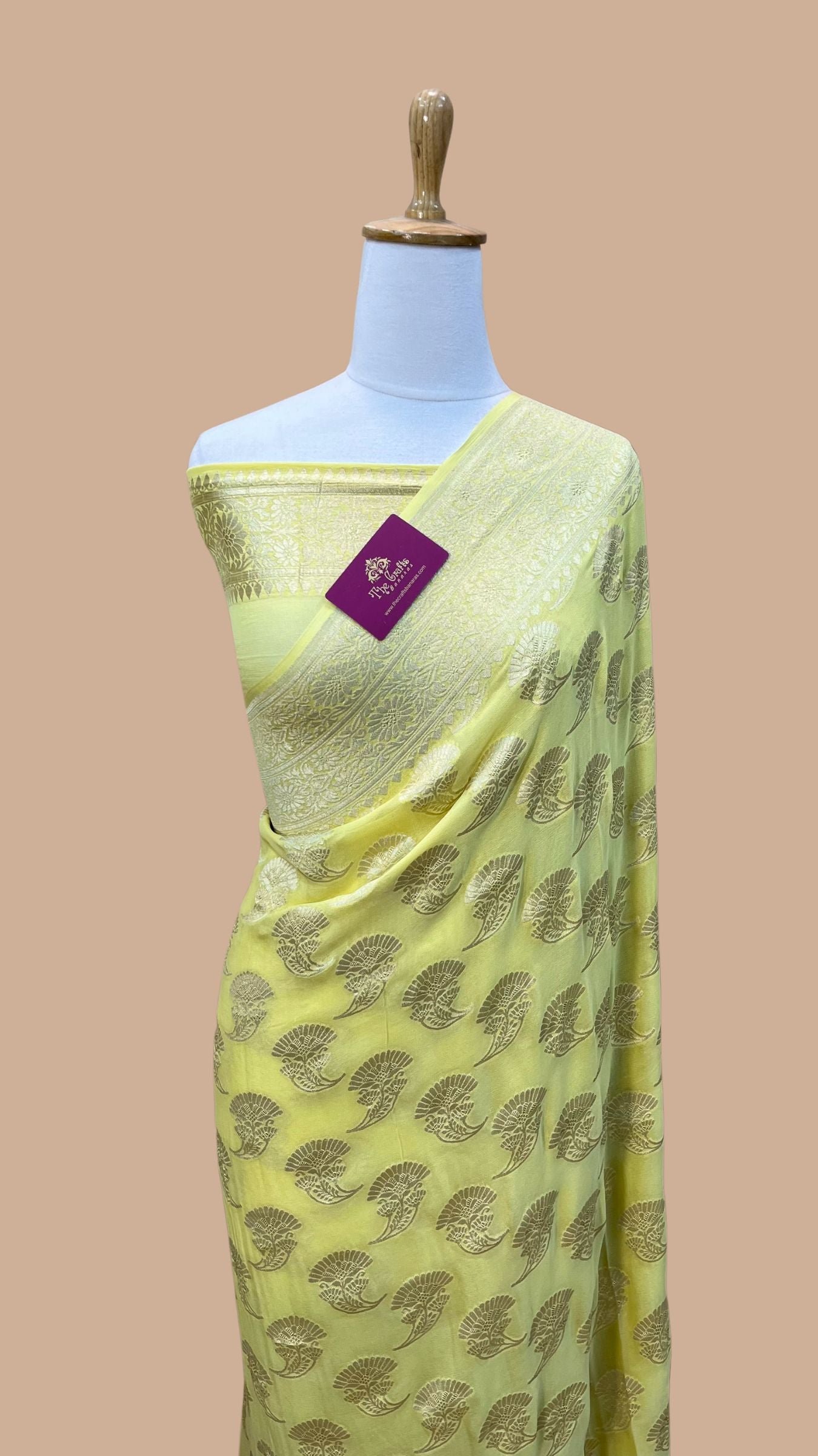 Khaddi Georgette Banarasi Saree - Water Zari