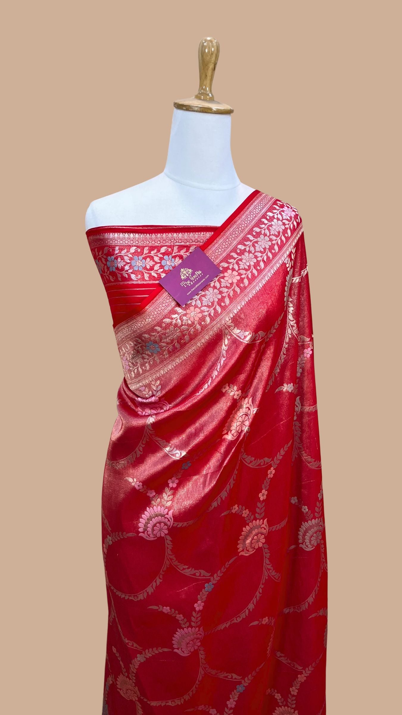 Tissue Georgette Handloom Banarasi Saree - Meenakari all over