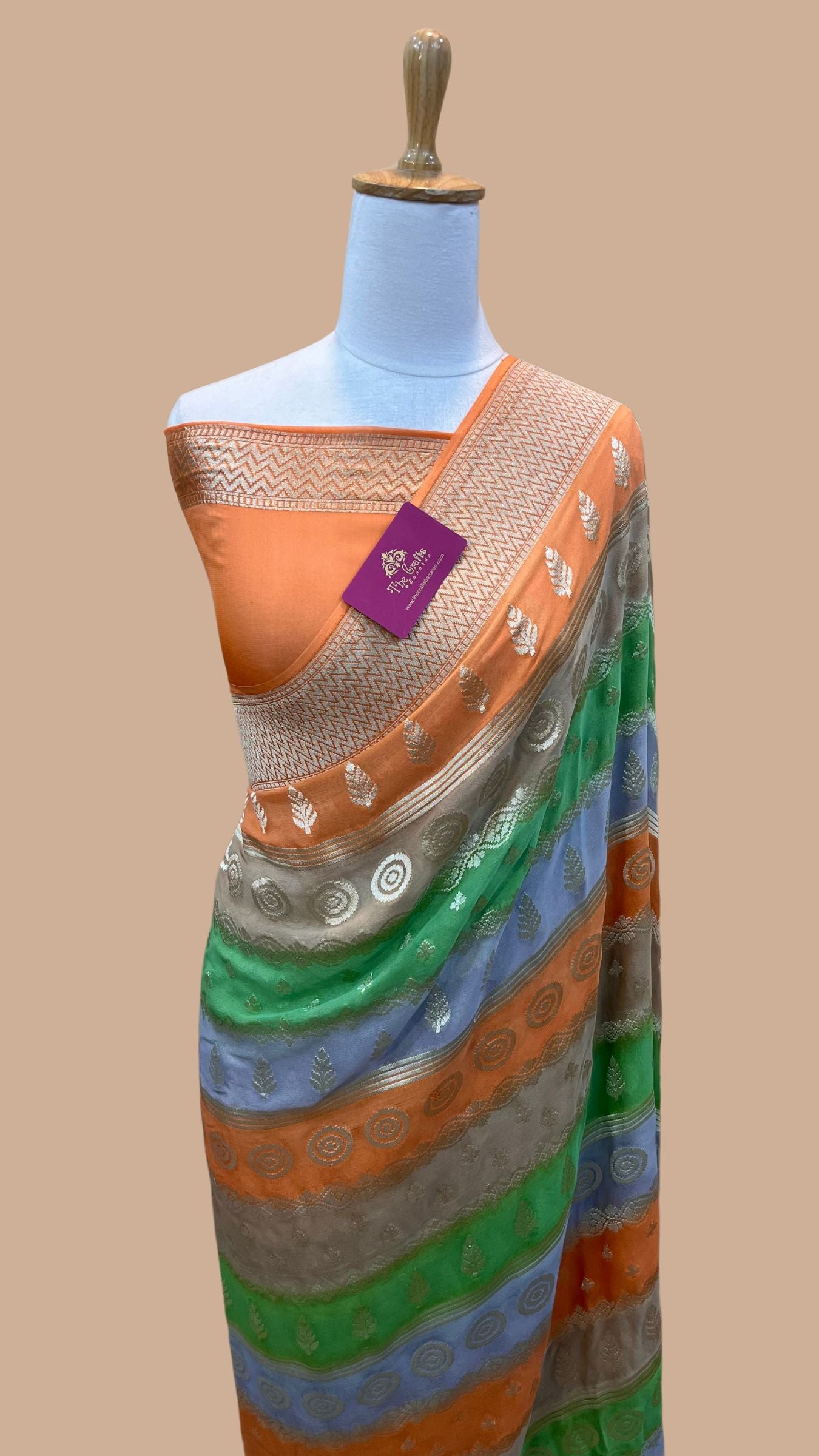 Khaddi Georgette Handloom Banarasi Saree