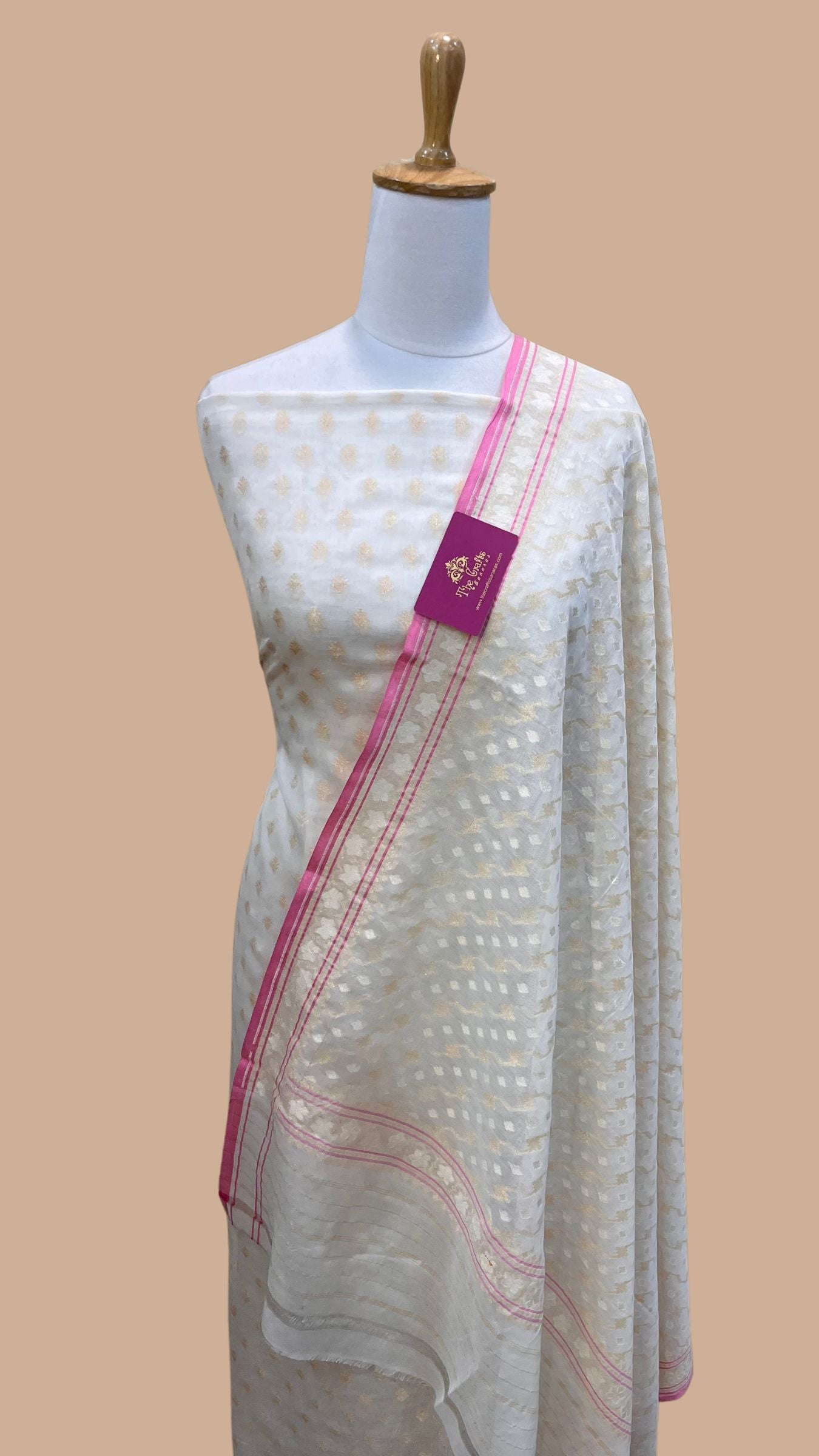 Pure Ektara Cotton Jamdani Banarasi Dress Material