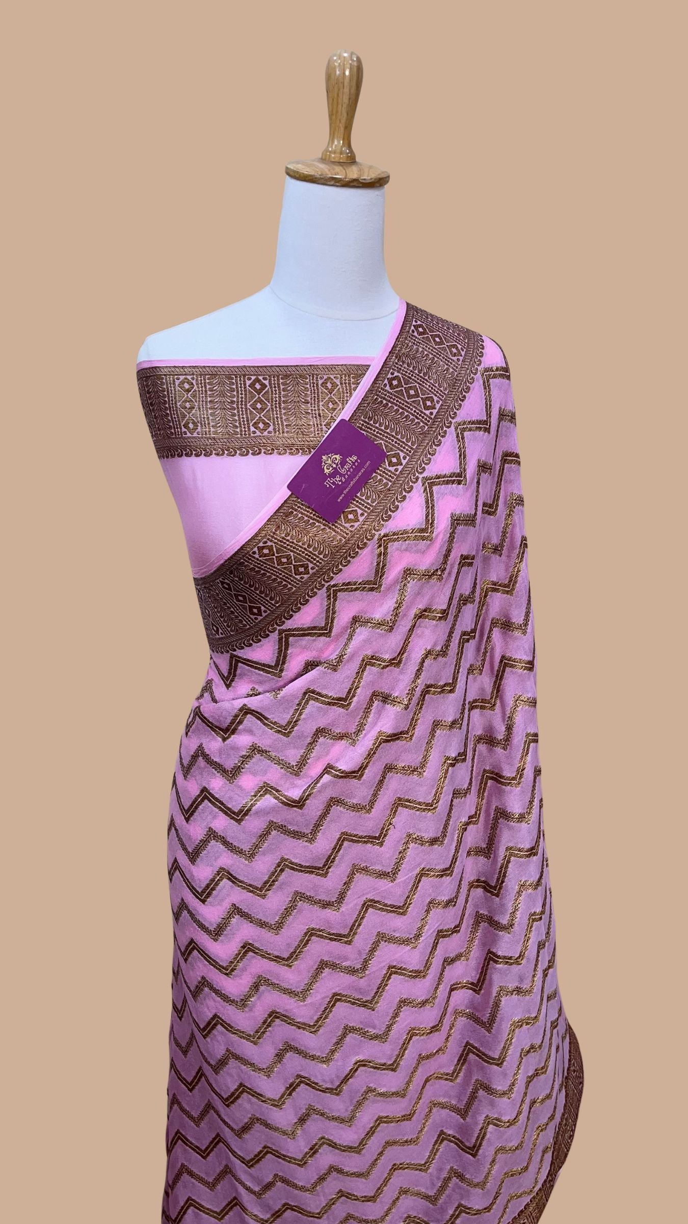 Pure Khaddi Chiffon Banarasi Saree