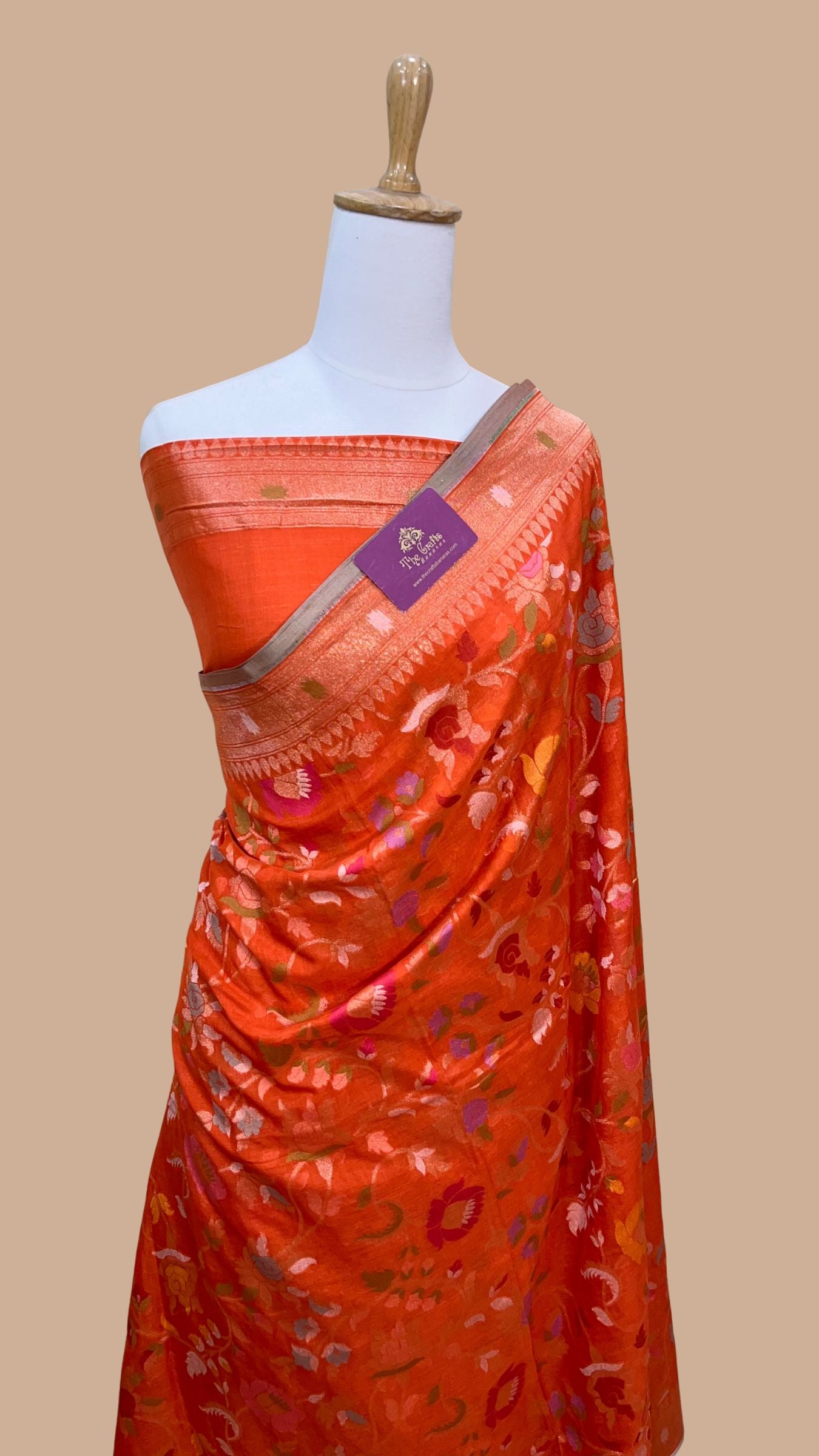 Pure Ektara Cotton Jamdani Banarasi Saree - Tilfi