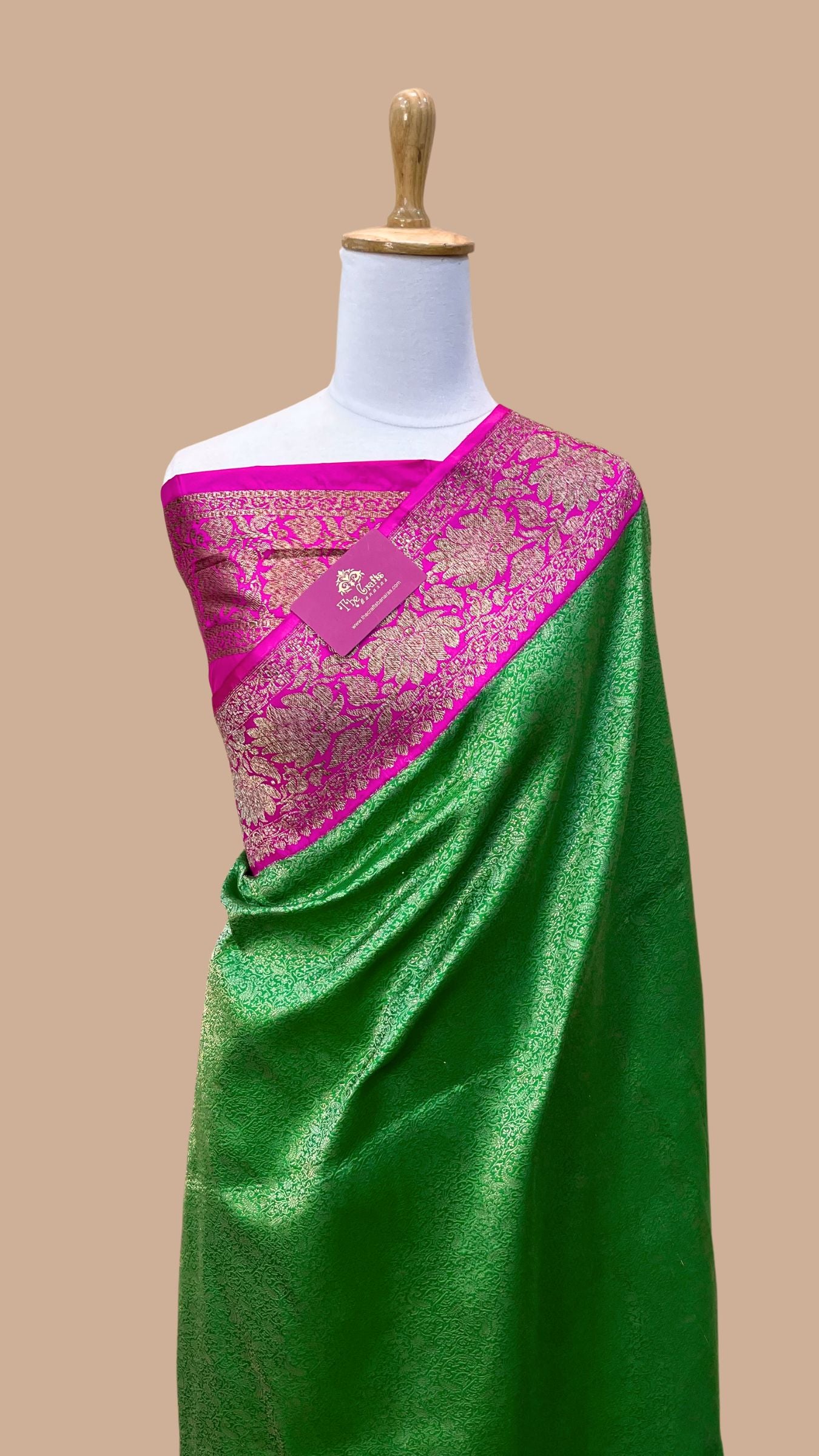 Dual Shade Pure Katan Silk Handloom Banarasi Saree - Tanchui Brocade