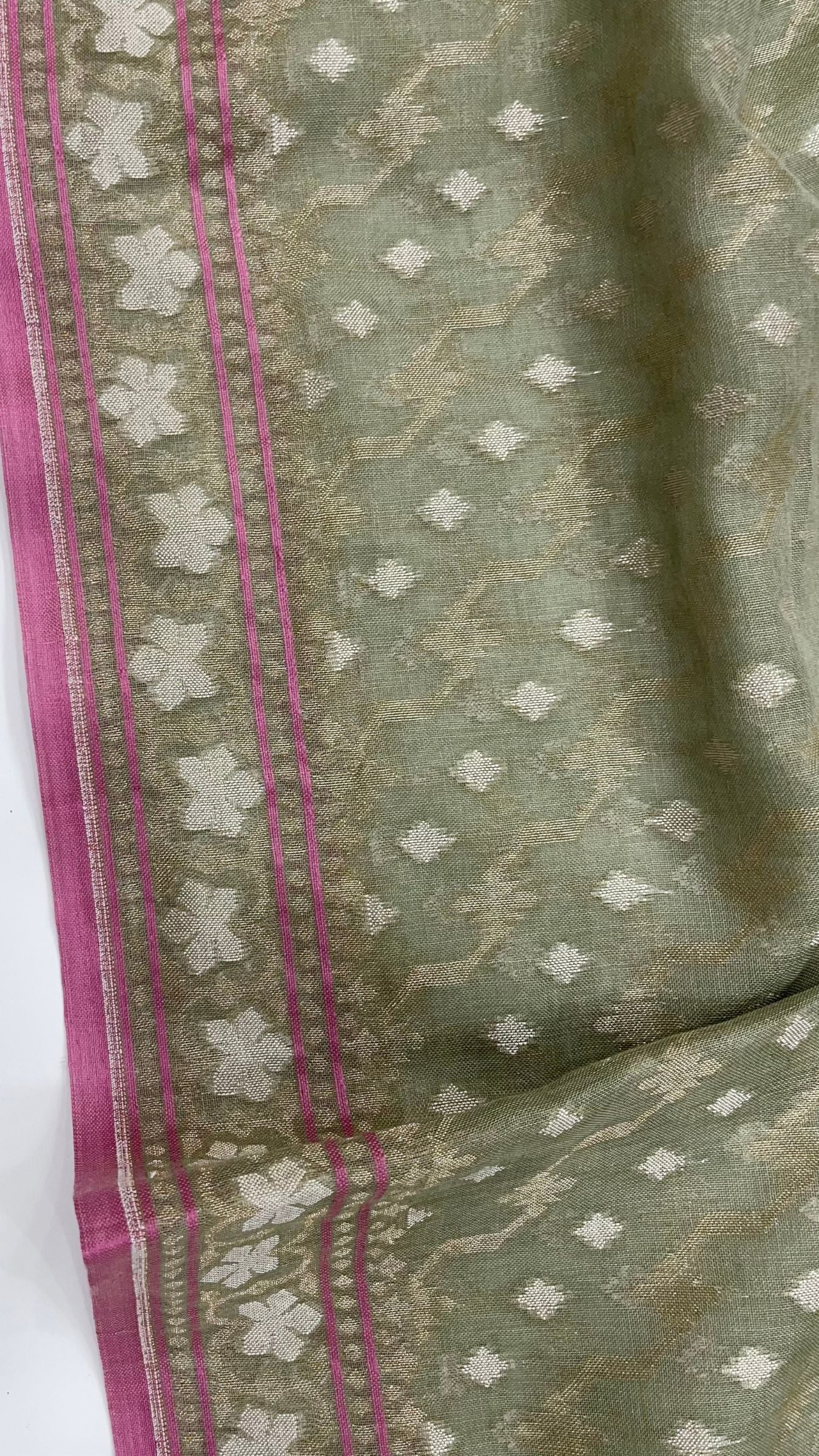 Pure Ektara Cotton Jamdani Banarasi Dress Material