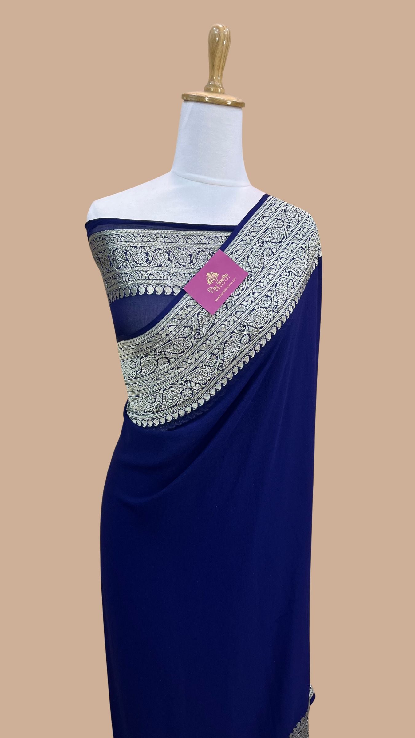 Khaddi Georgette Handloom Banarasi Saree