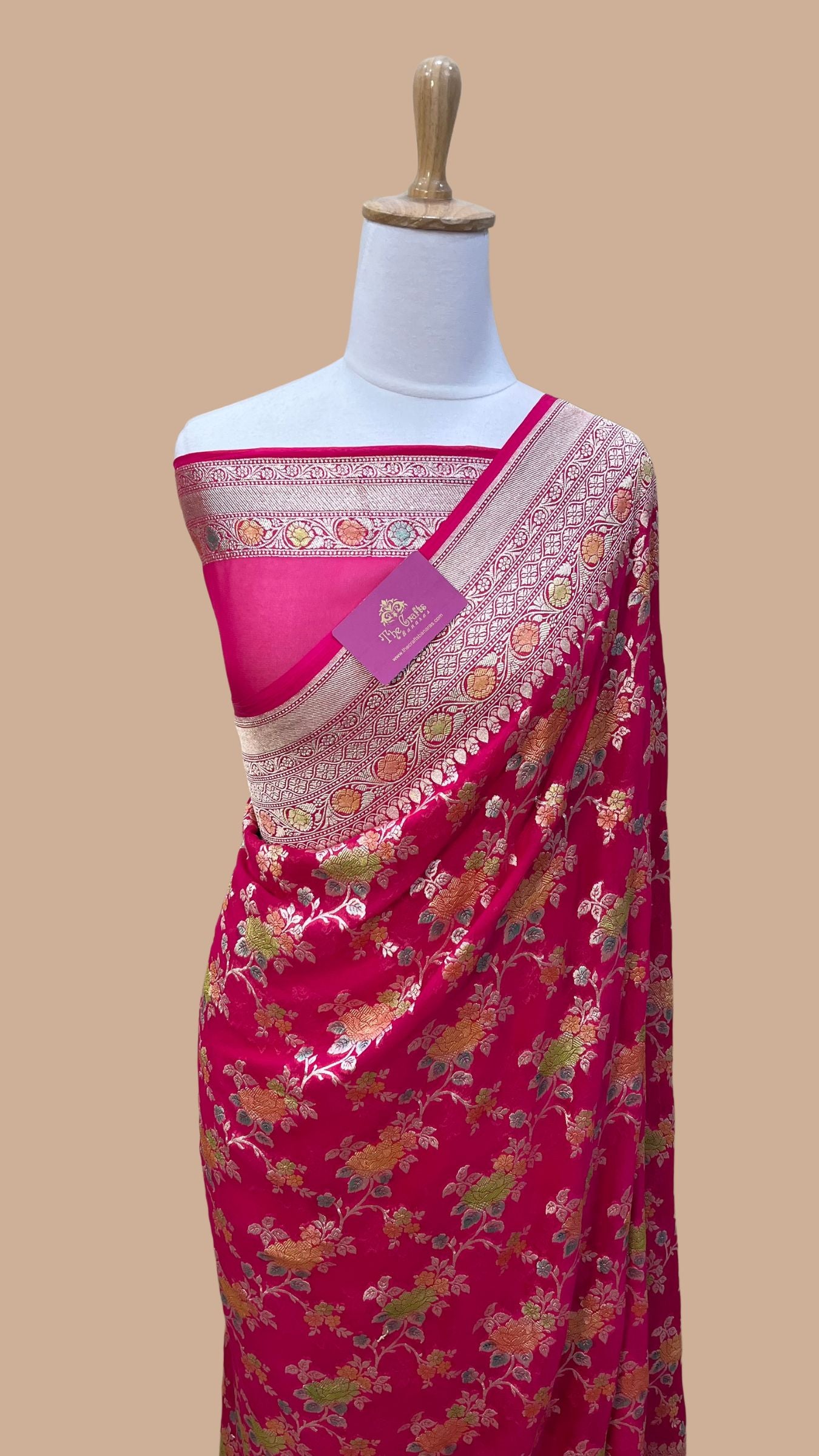 Khaddi Georgette Handloom Banarasi Saree