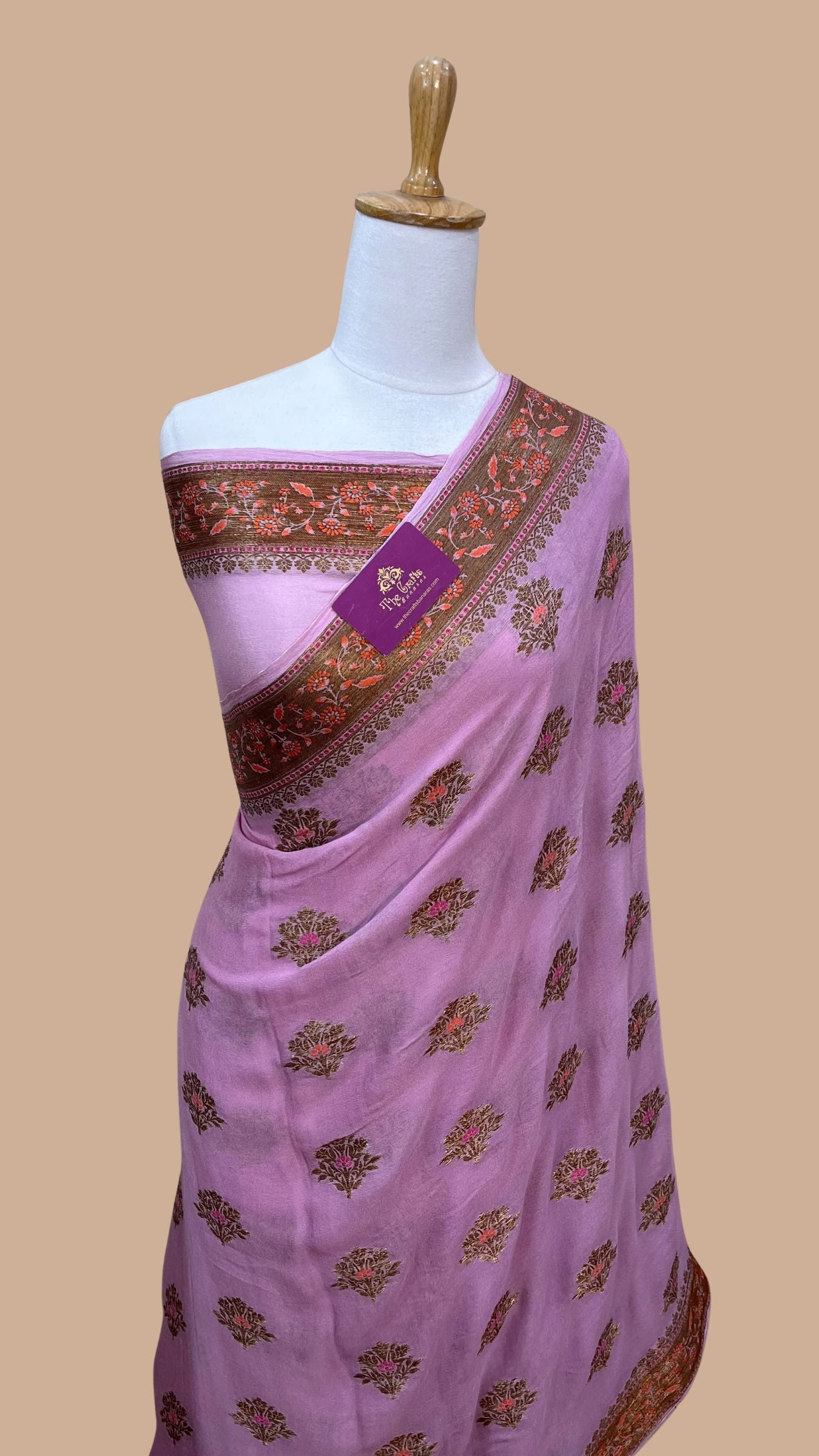 Pure Khaddi Chiffon Banarasi Saree