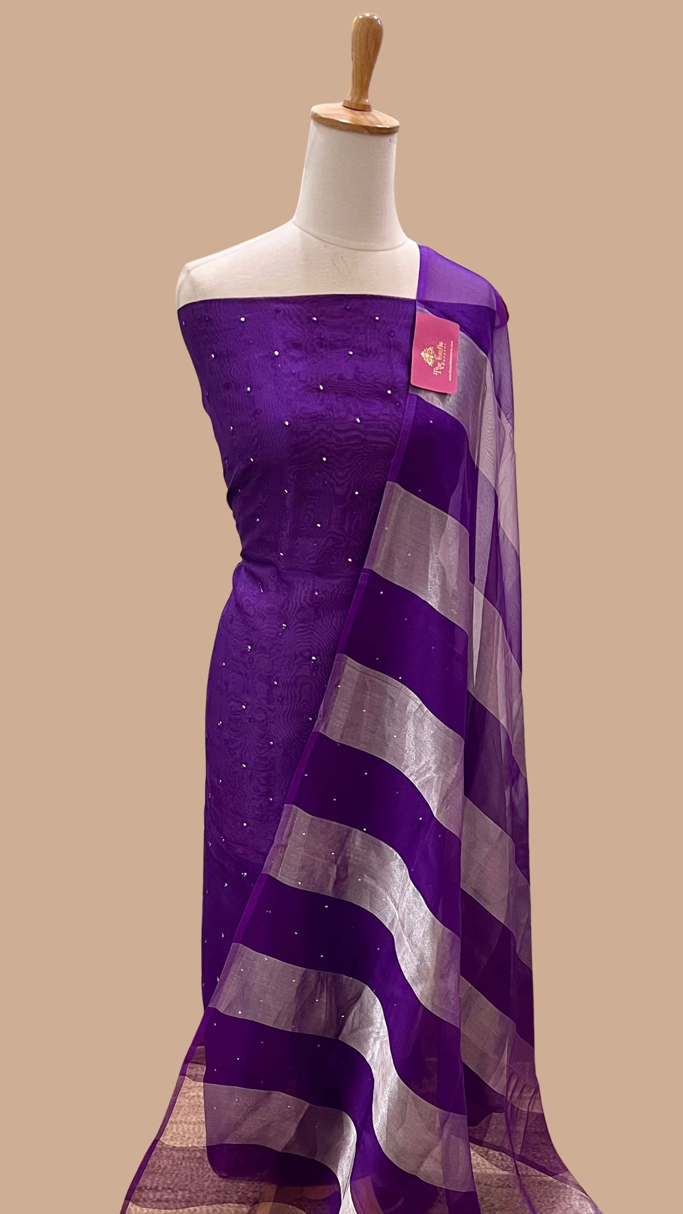 Pure Organza Silk Banarasi Dress Material