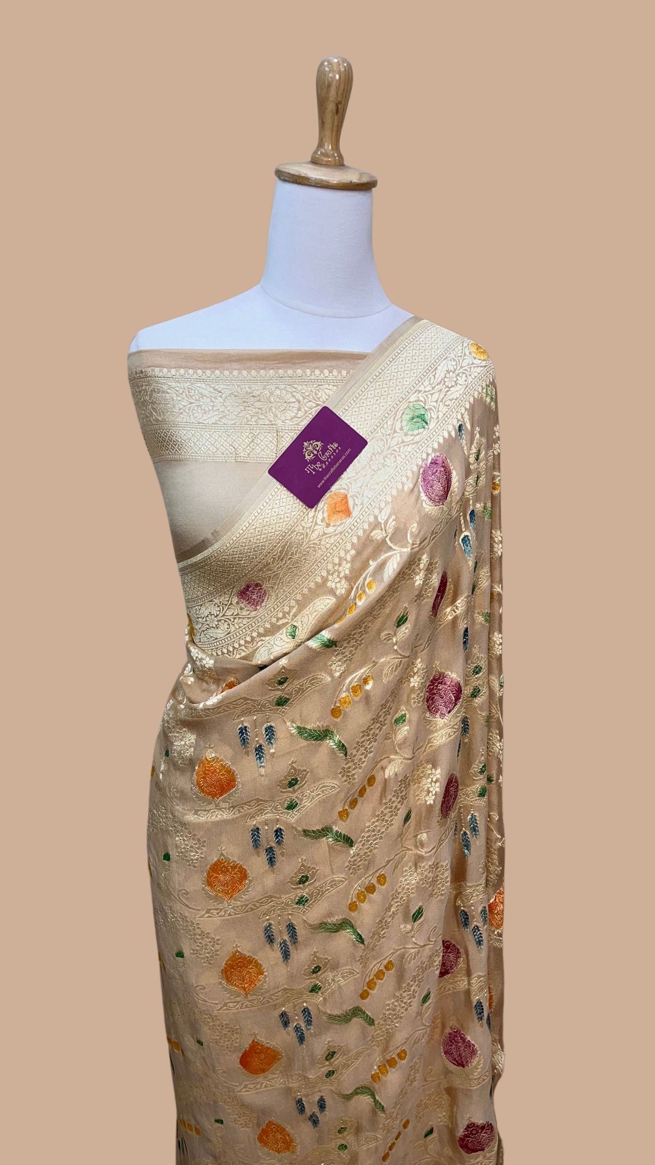 Khaddi Georgette Handloom Banarasi Saree