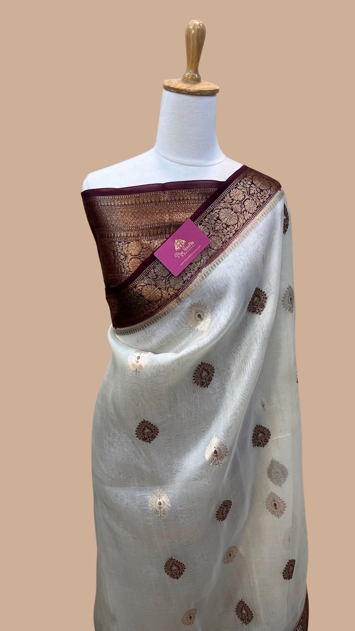 Pure Kora Silk Handloom Banarasi Saree