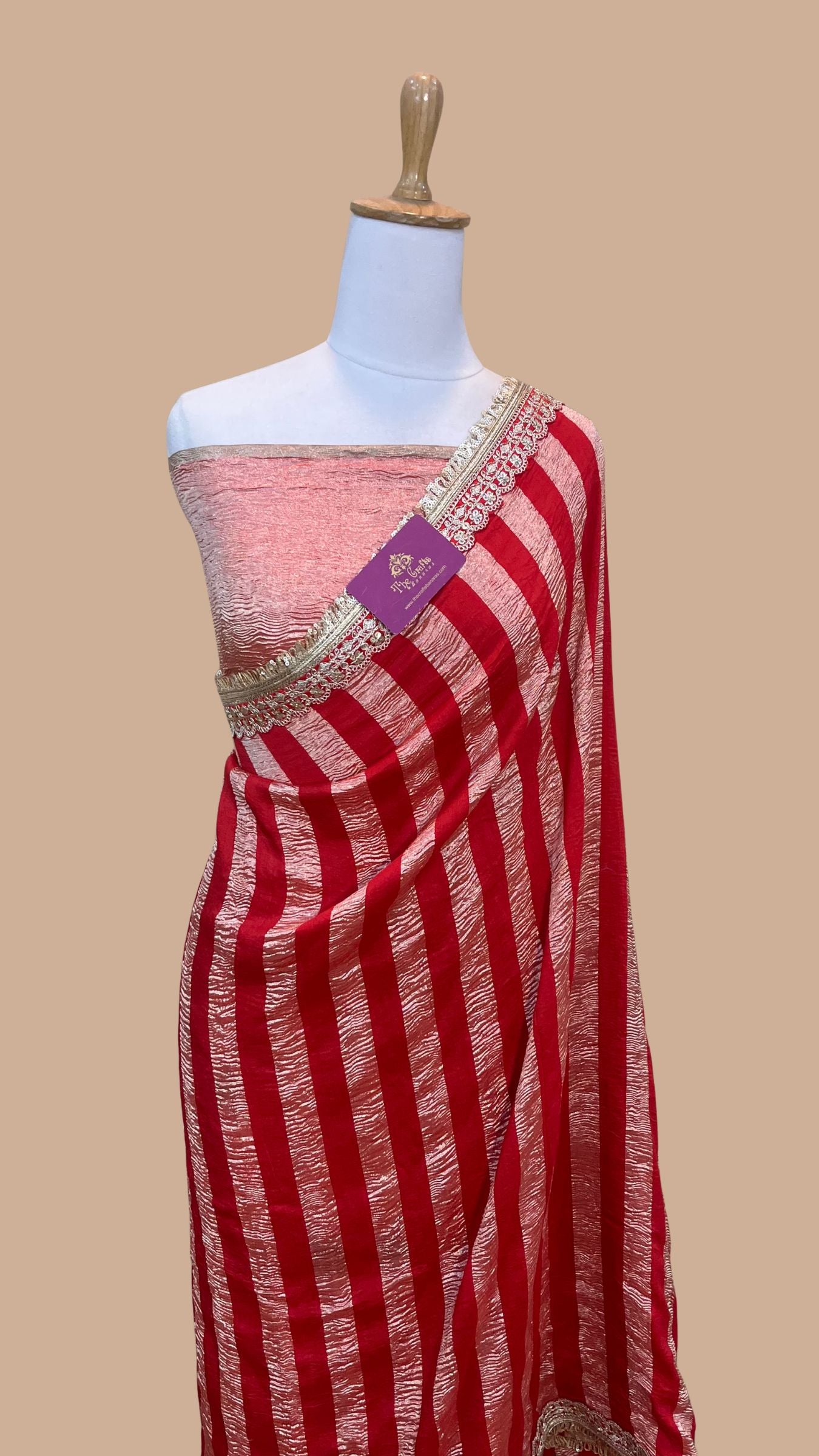 Pure Munga Tissue Silk Handloom Banarasi Saree